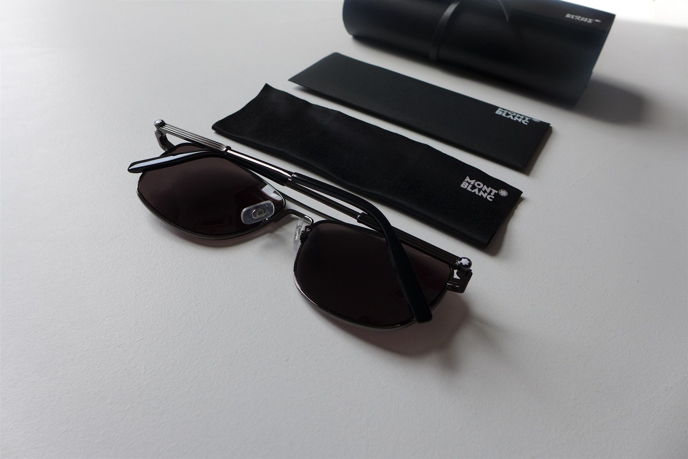 Montblanc Montblanc Aviator Polarized Sunglasses - Gunmetal Grey Size ONE SIZE - 3 Thumbnail