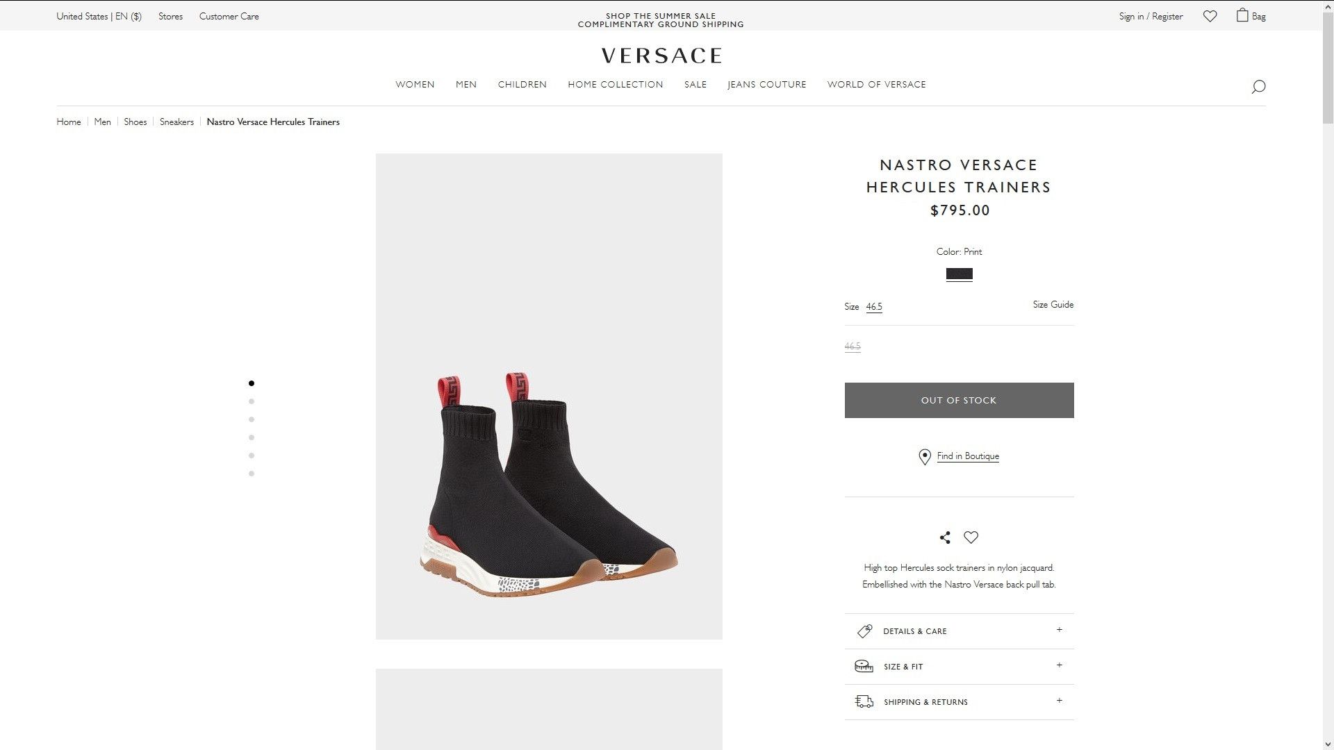 Versace Versace Black Hercules Sneakers Size US 8 / EU 41 - 7 Thumbnail