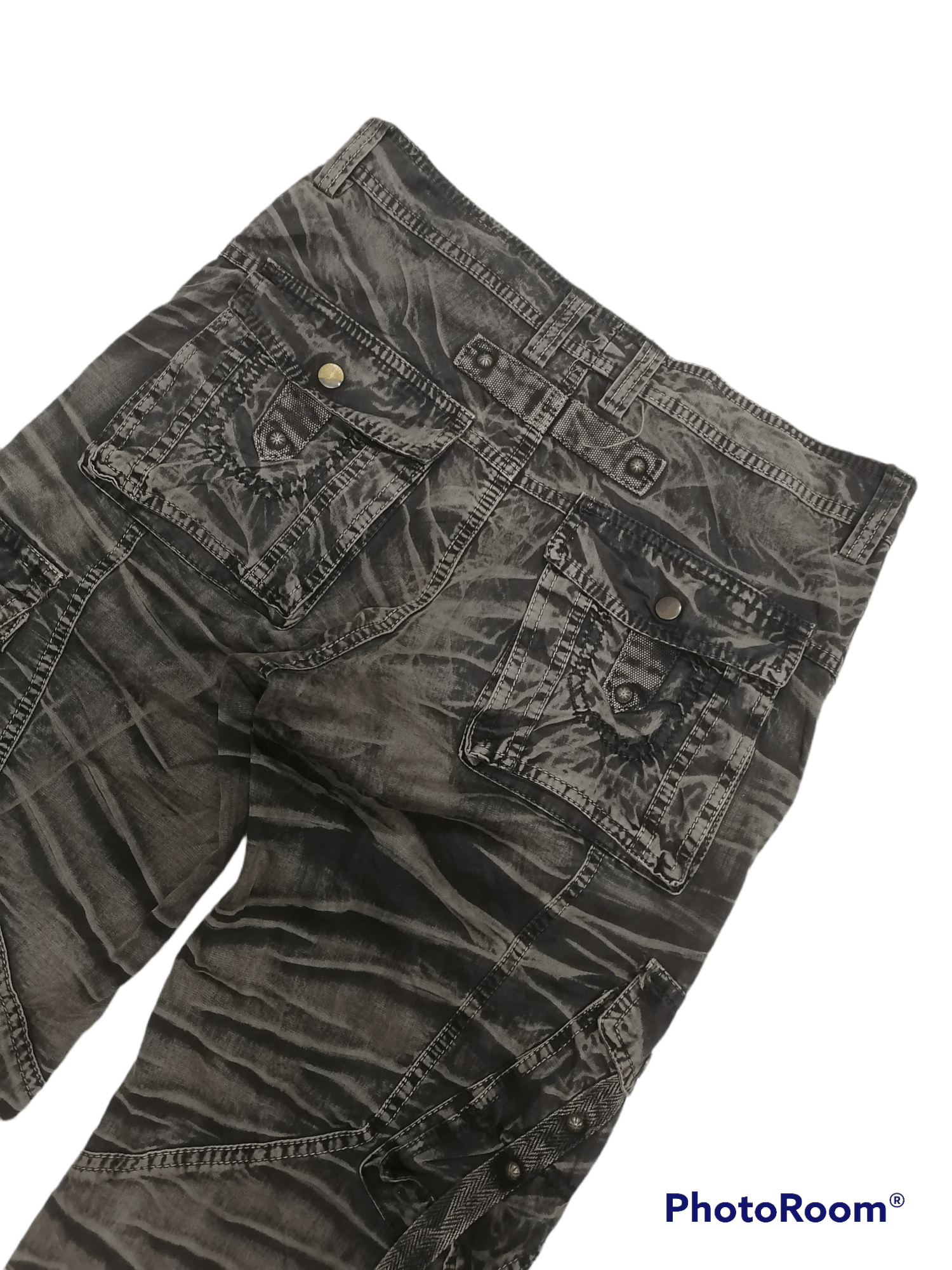 14th Addiction × If Six Was Nine × Japanese Brand Junye Jeans Smoke Claw Mark Multipocket Cargo Pants Size US 31 - 7 Thumbnail