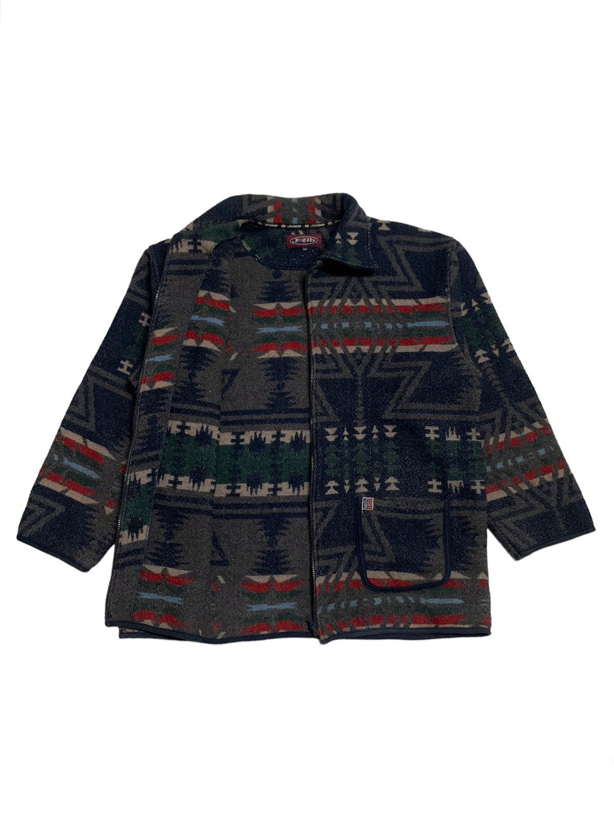 Japanese Brand × Vintage Brand JoBb Nice Pattern Wool Jacket Size US XL / EU 56 / 4 - 3 Thumbnail