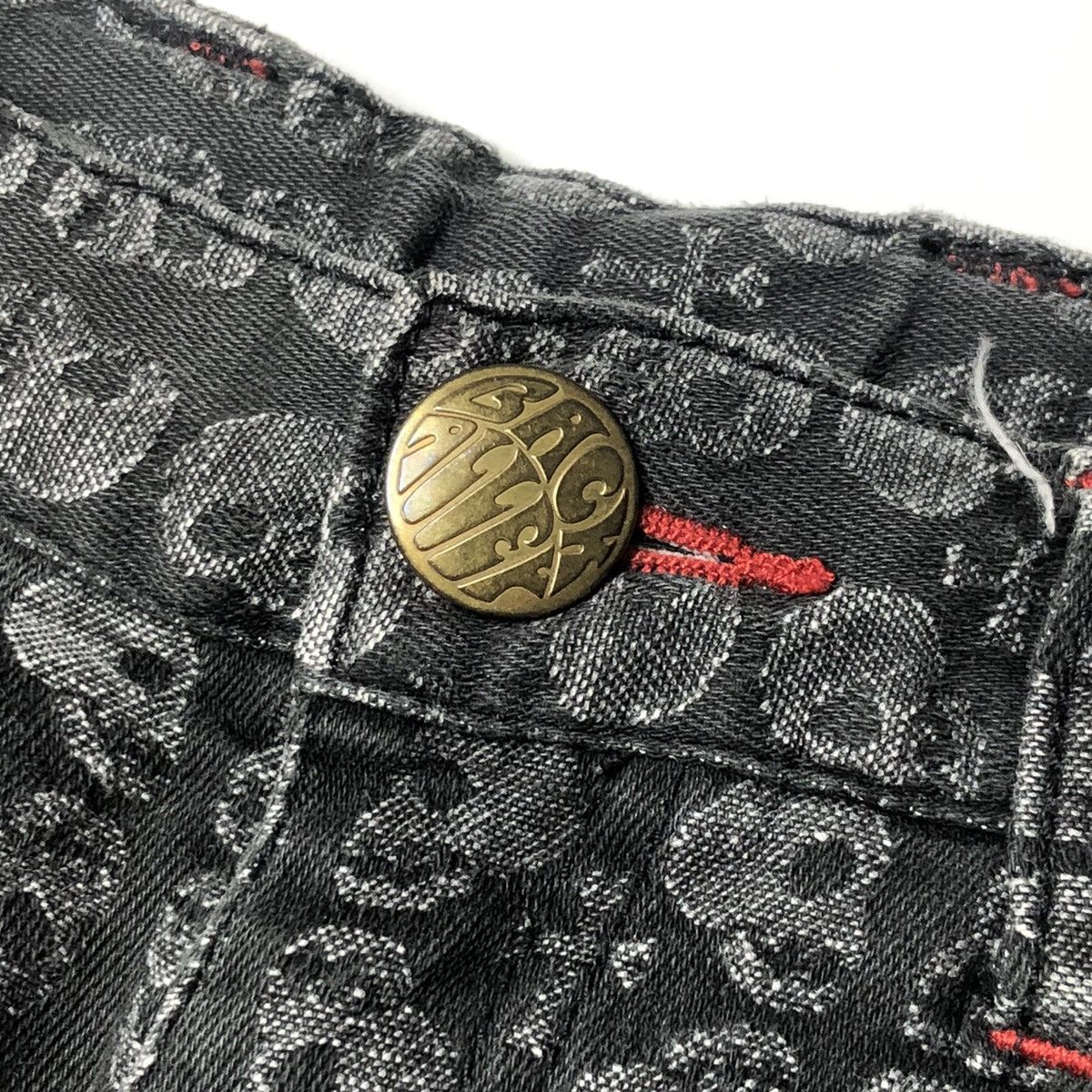 Japanese Brand 90s Back Riley Cross & Skeleton Denim Pants Size US 28 / EU 44 - 8 Thumbnail
