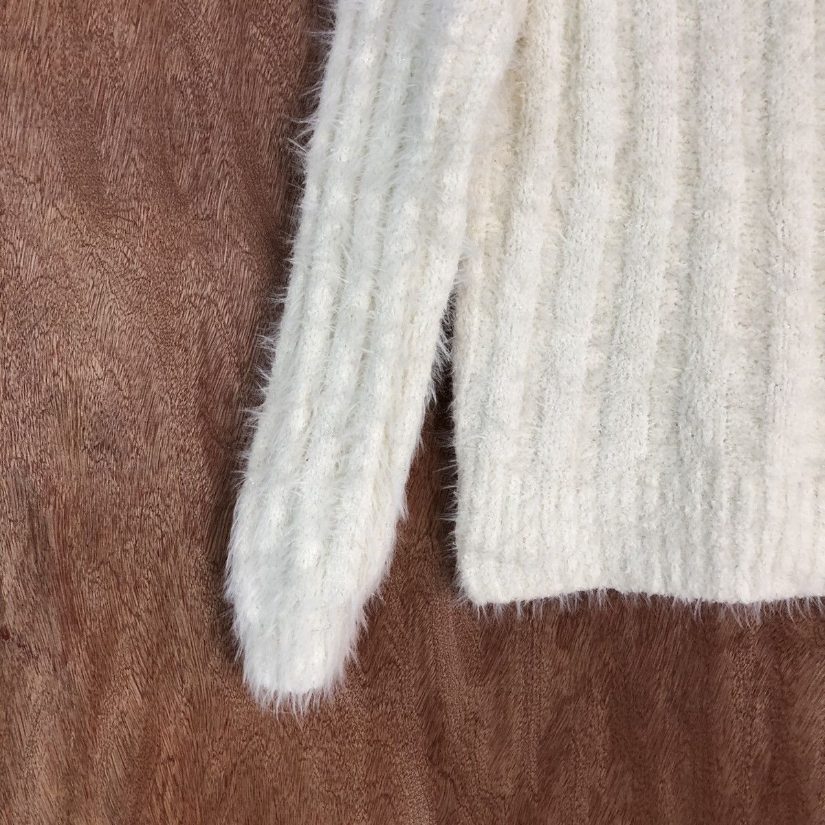 Homespun Knitwear Ginity White Shag Shaggy Fur Mohair Knitwear #6722 Size US M / EU 48-50 / 2 - 4 Thumbnail