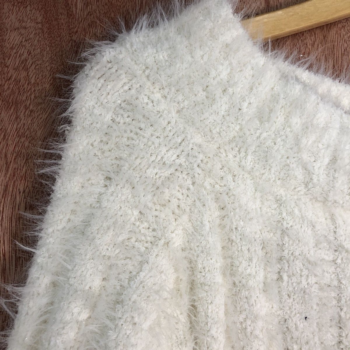 Homespun Knitwear Ginity White Shag Shaggy Fur Mohair Knitwear #6722 Size US M / EU 48-50 / 2 - 6 Thumbnail