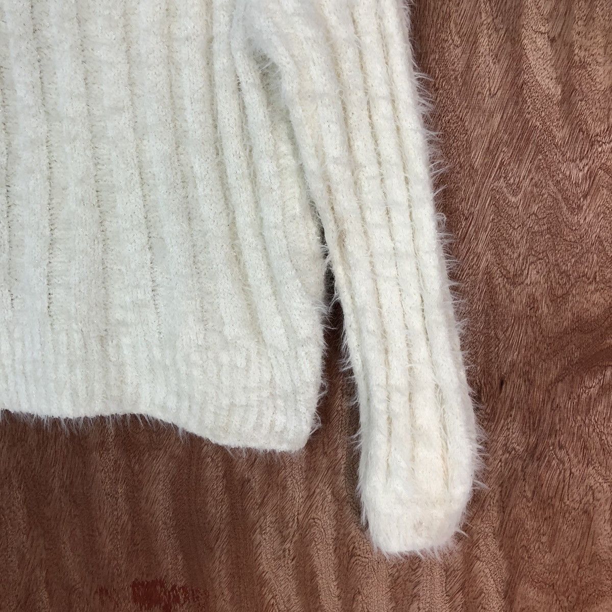 Homespun Knitwear Ginity White Shag Shaggy Fur Mohair Knitwear #6722 Size US M / EU 48-50 / 2 - 5 Thumbnail