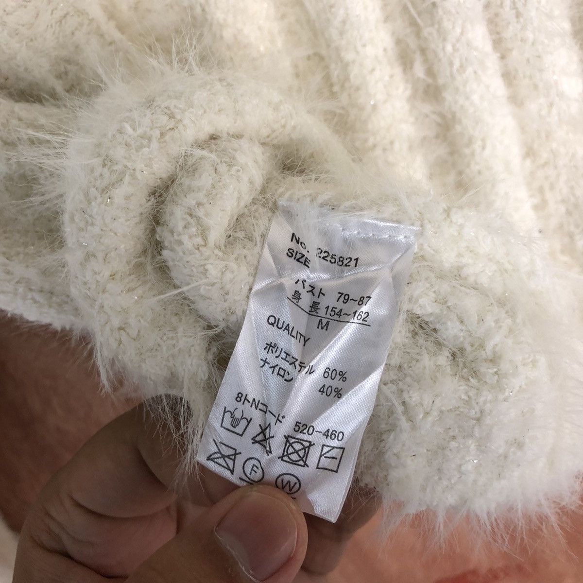 Homespun Knitwear Ginity White Shag Shaggy Fur Mohair Knitwear #6722 Size US M / EU 48-50 / 2 - 7 Thumbnail