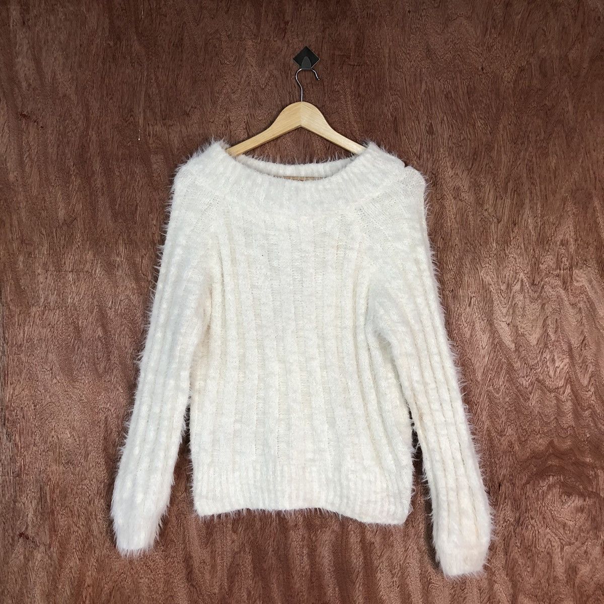 Homespun Knitwear Ginity White Shag Shaggy Fur Mohair Knitwear #6722 Size US M / EU 48-50 / 2 - 1 Thumbnail