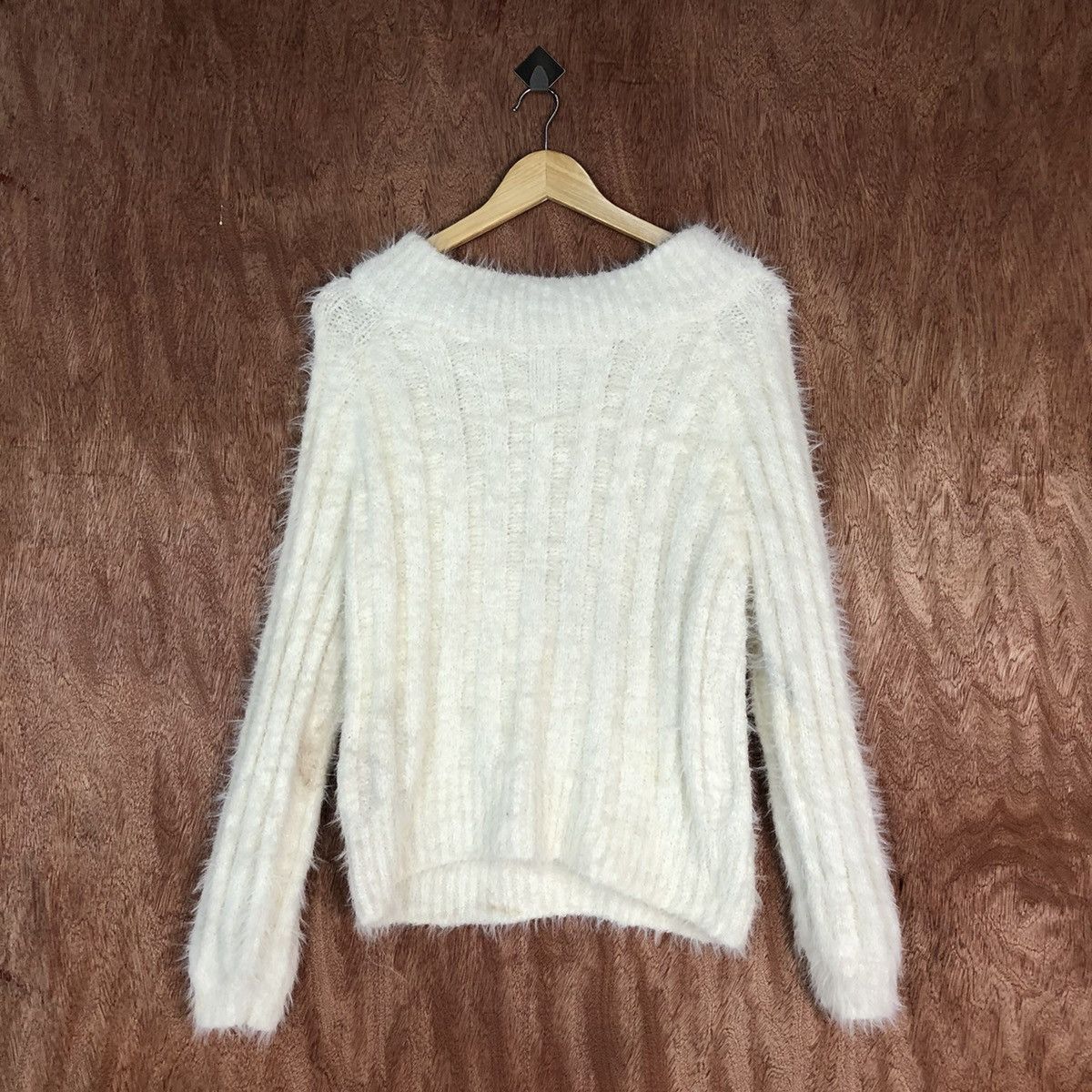 Homespun Knitwear Ginity White Shag Shaggy Fur Mohair Knitwear #6722 Size US M / EU 48-50 / 2 - 8 Thumbnail