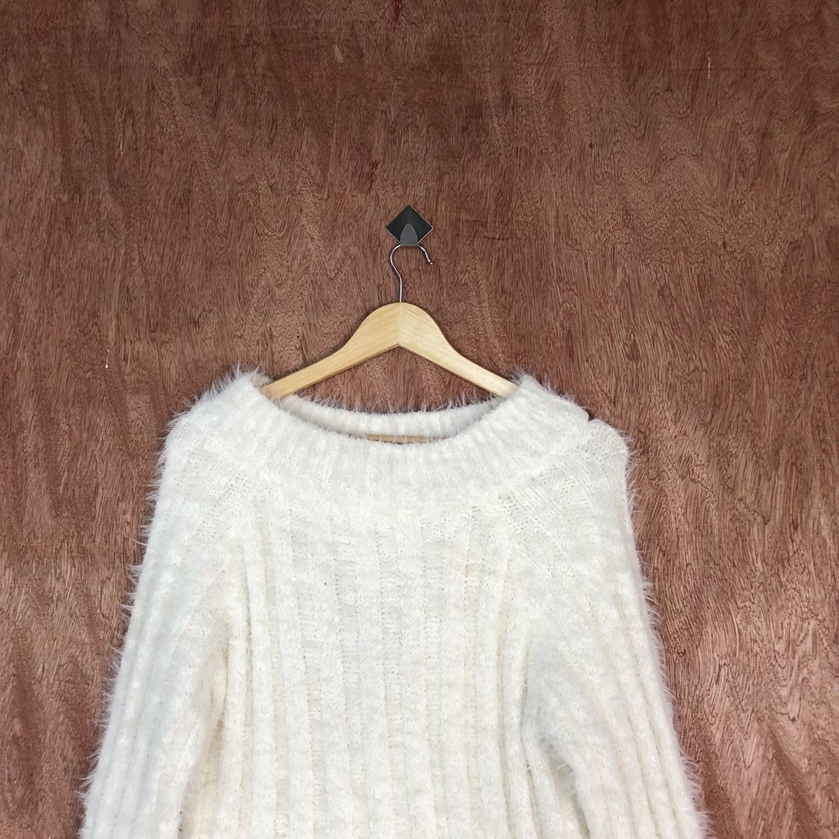 Homespun Knitwear Ginity White Shag Shaggy Fur Mohair Knitwear #6722 Size US M / EU 48-50 / 2 - 2 Thumbnail