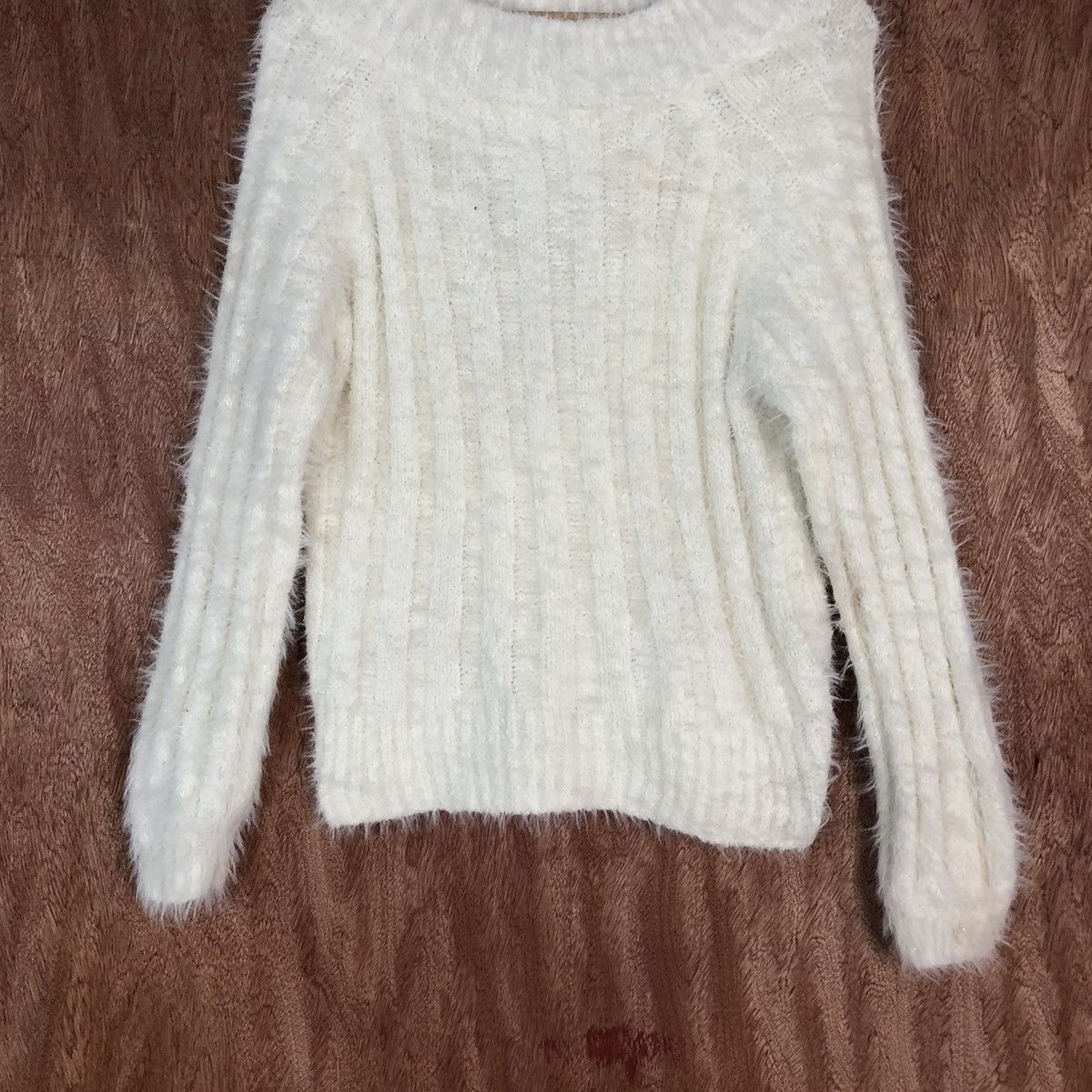 Homespun Knitwear Ginity White Shag Shaggy Fur Mohair Knitwear #6722 Size US M / EU 48-50 / 2 - 3 Thumbnail