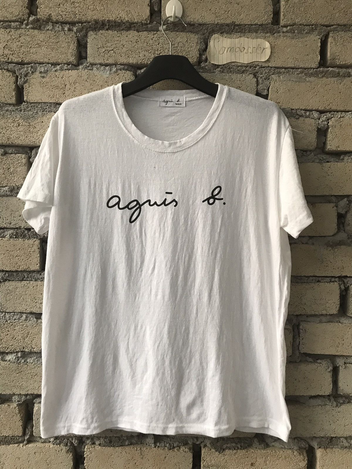 Designer × Vintage × agnes b. Agnes B. spellout Designer Tee Size US L / EU 52-54 / 3 - 1 Thumbnail
