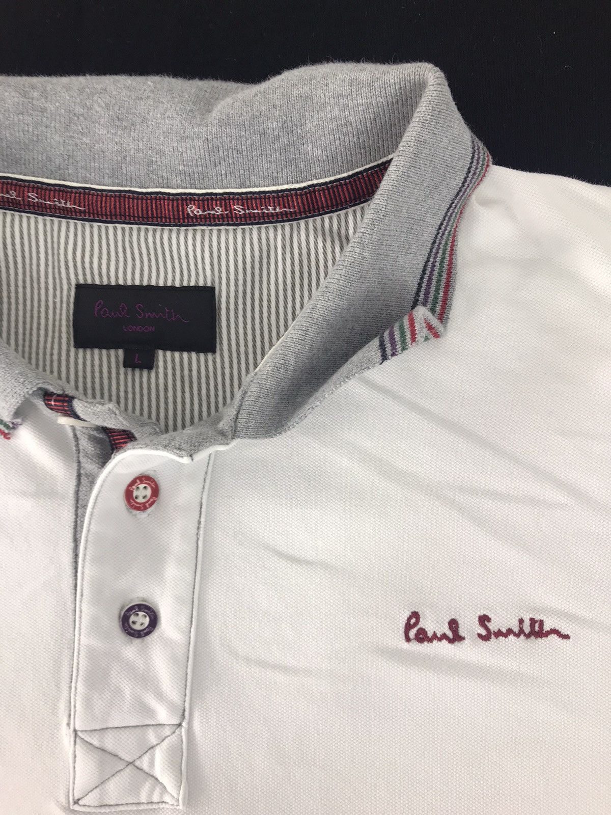 Designer × Paul Smith × Vintage Vtg Paul Smith London Embroidery Logo Polo Tshirt Size L / US 10 / IT 46 - 3 Thumbnail