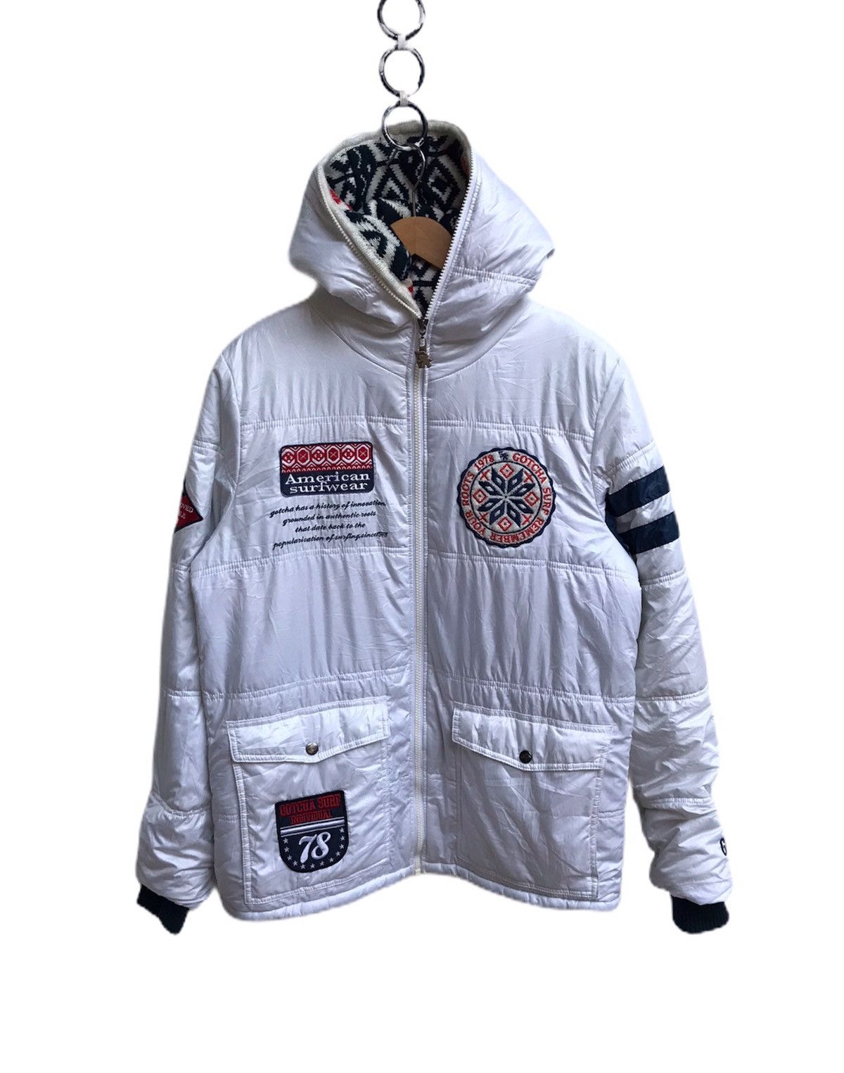 Gotcha × Vintage 🔥Gotcha Puffer Winter Jacket Full Zipper Hoodies Size US L / EU 52-54 / 3 - 1 Thumbnail