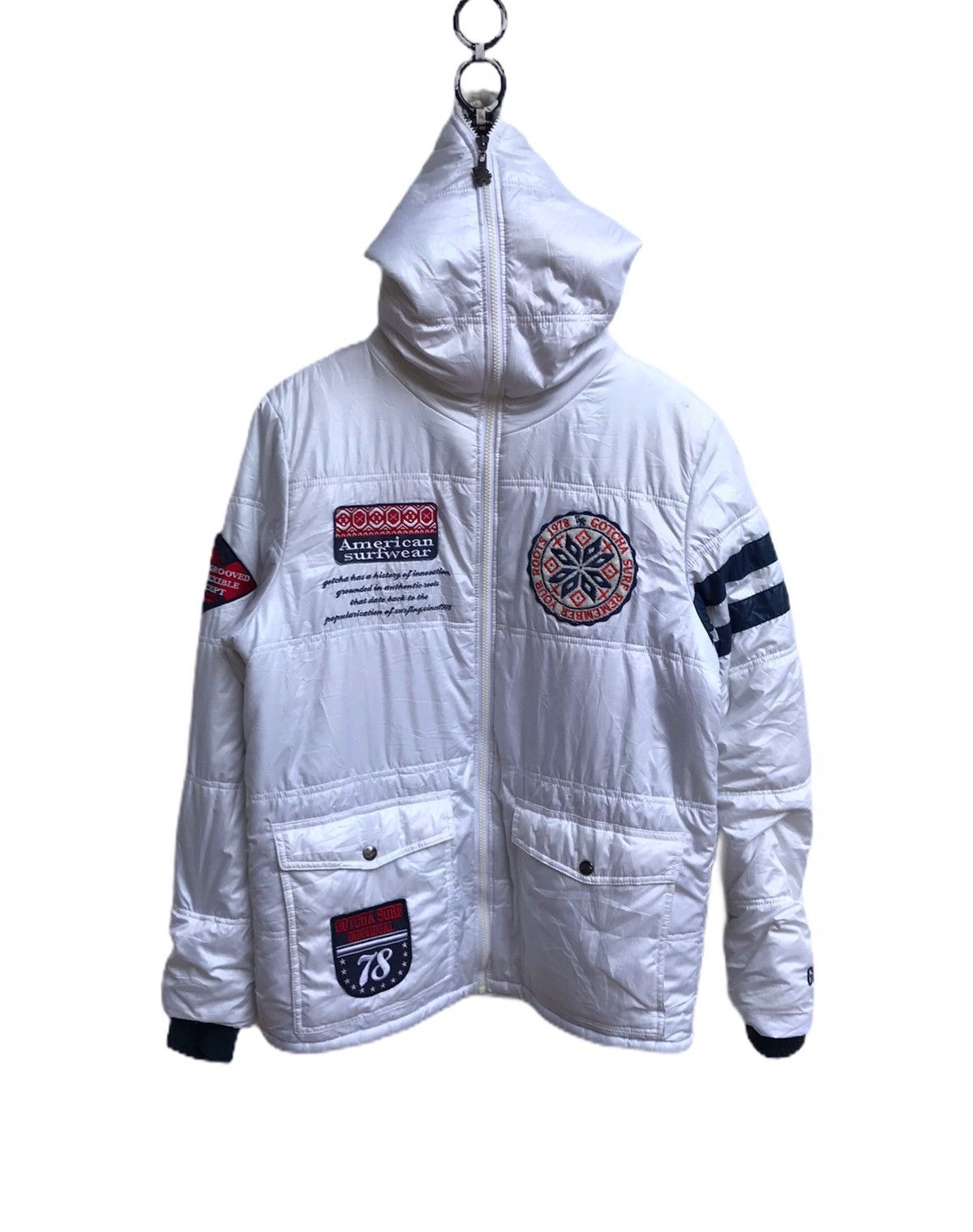 Gotcha × Vintage 🔥Gotcha Puffer Winter Jacket Full Zipper Hoodies Size US L / EU 52-54 / 3 - 3 Thumbnail