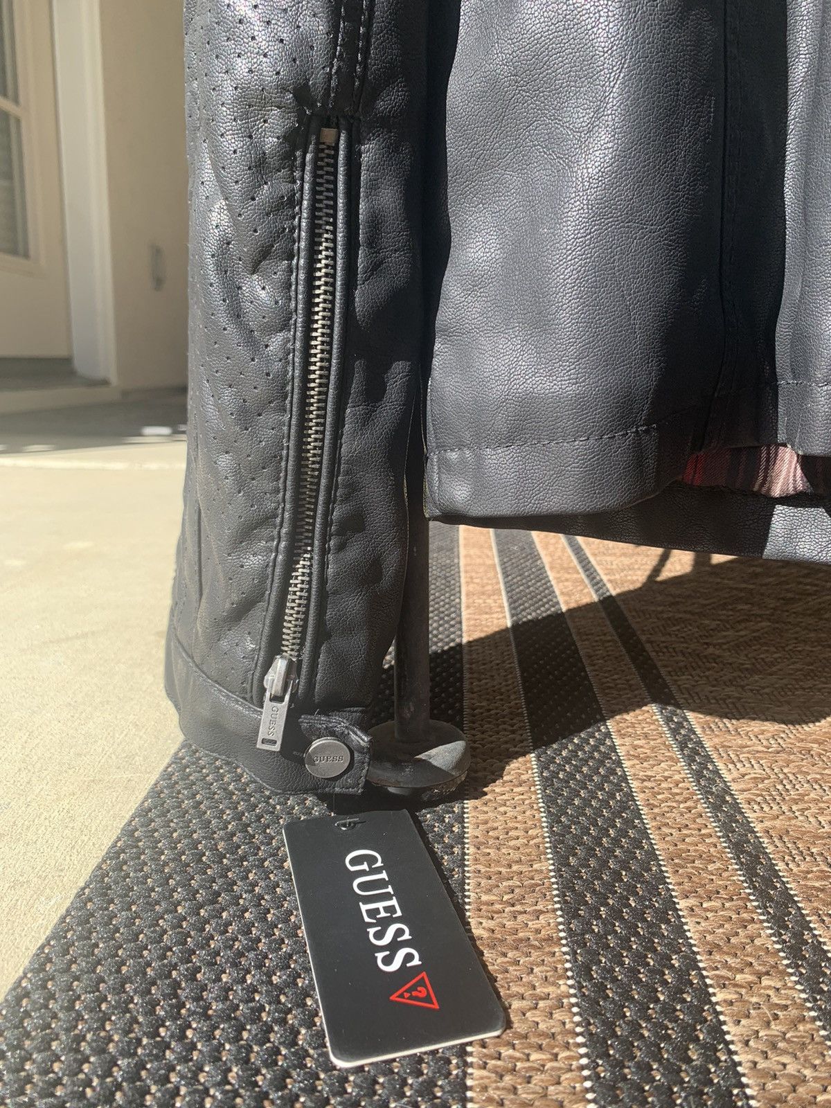 Guess Guess Black Leather Bike Jacket Size US M / EU 48-50 / 2 - 3 Thumbnail