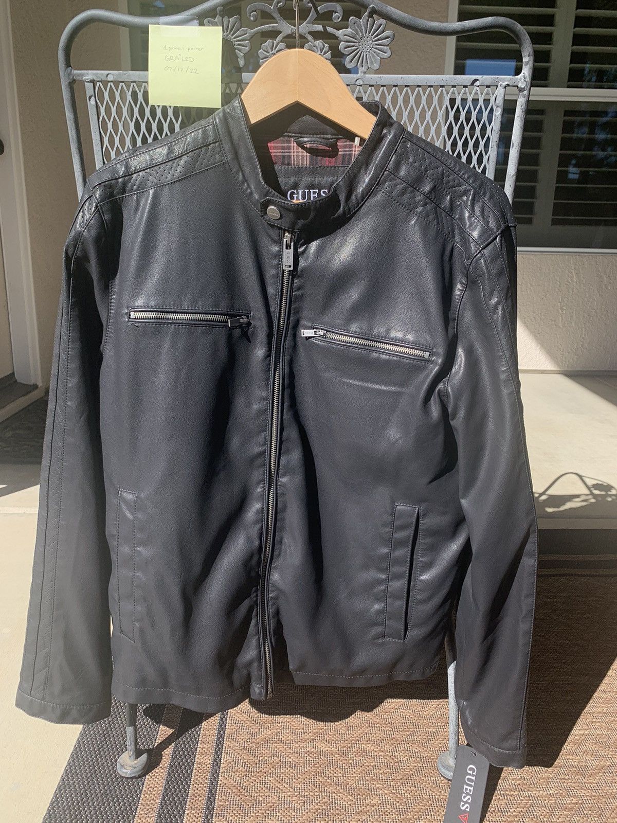 Guess Guess Black Leather Bike Jacket Size US M / EU 48-50 / 2 - 1 Thumbnail