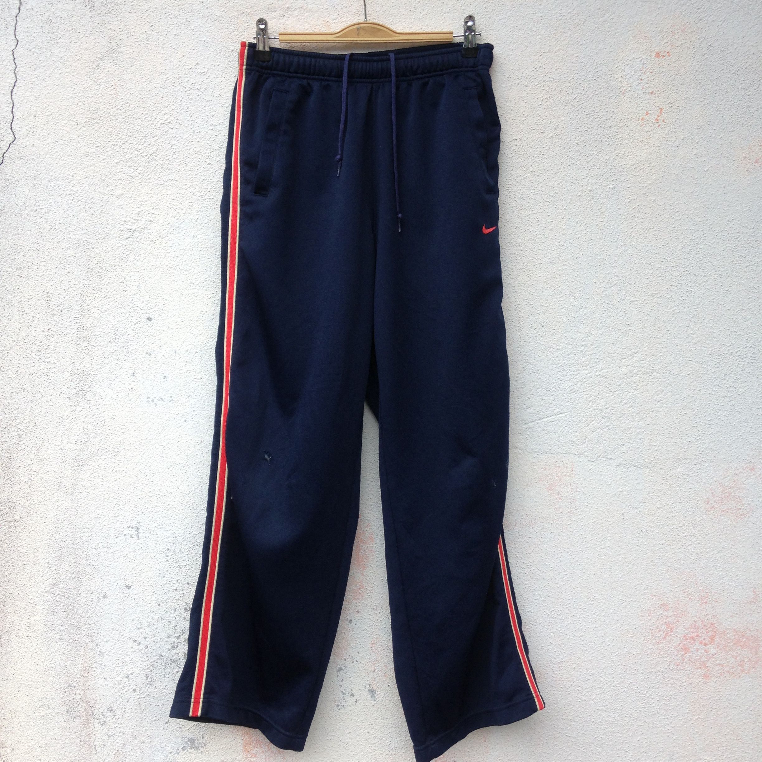 image of Nike Side Tapes Baggy Pants in Dark Blue, Men's (Size 27)