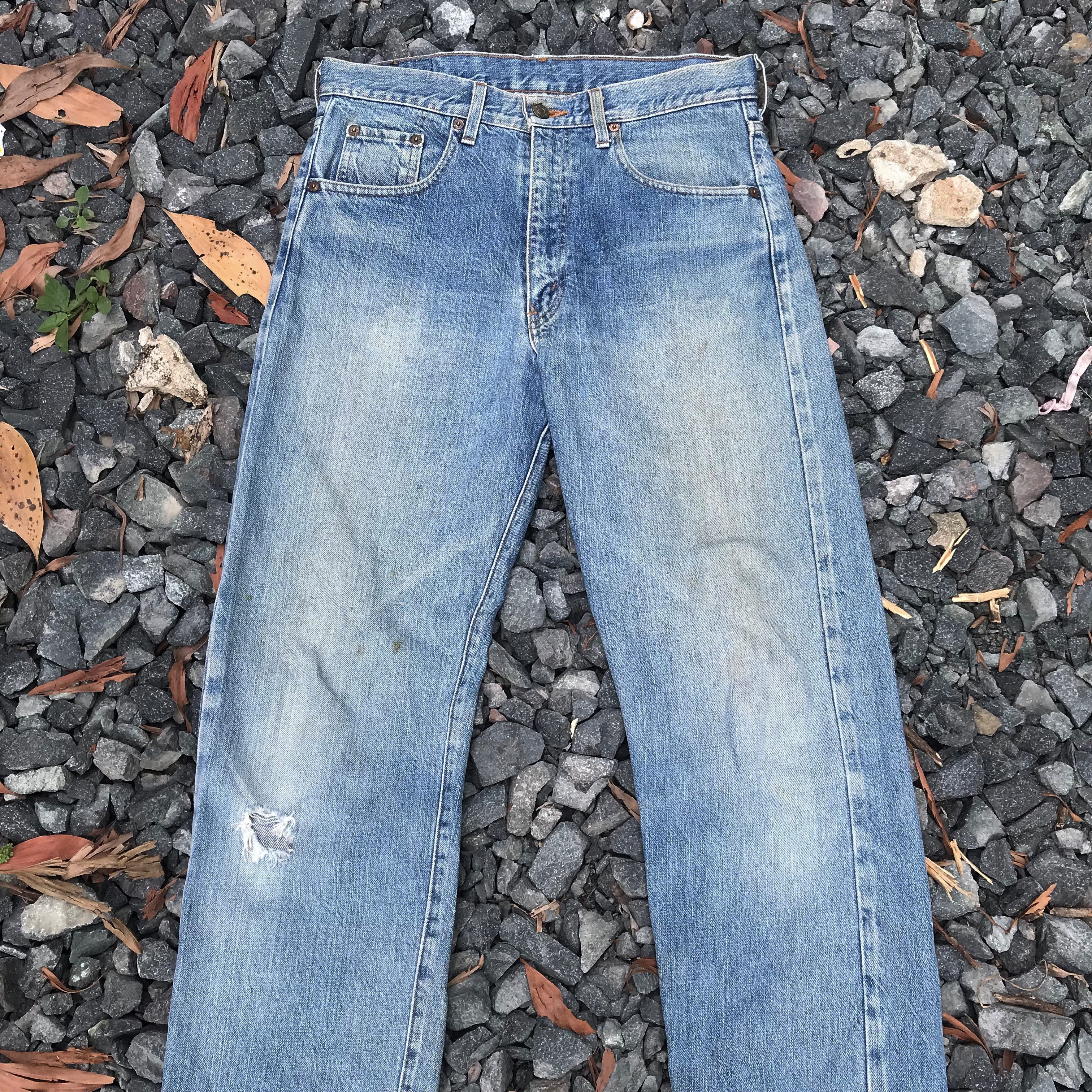 Levi's Vintage Clothing Vintage Levis 502 Redline Big E faded distressed kurtcobain Size US 32 / EU 48 - 3 Thumbnail