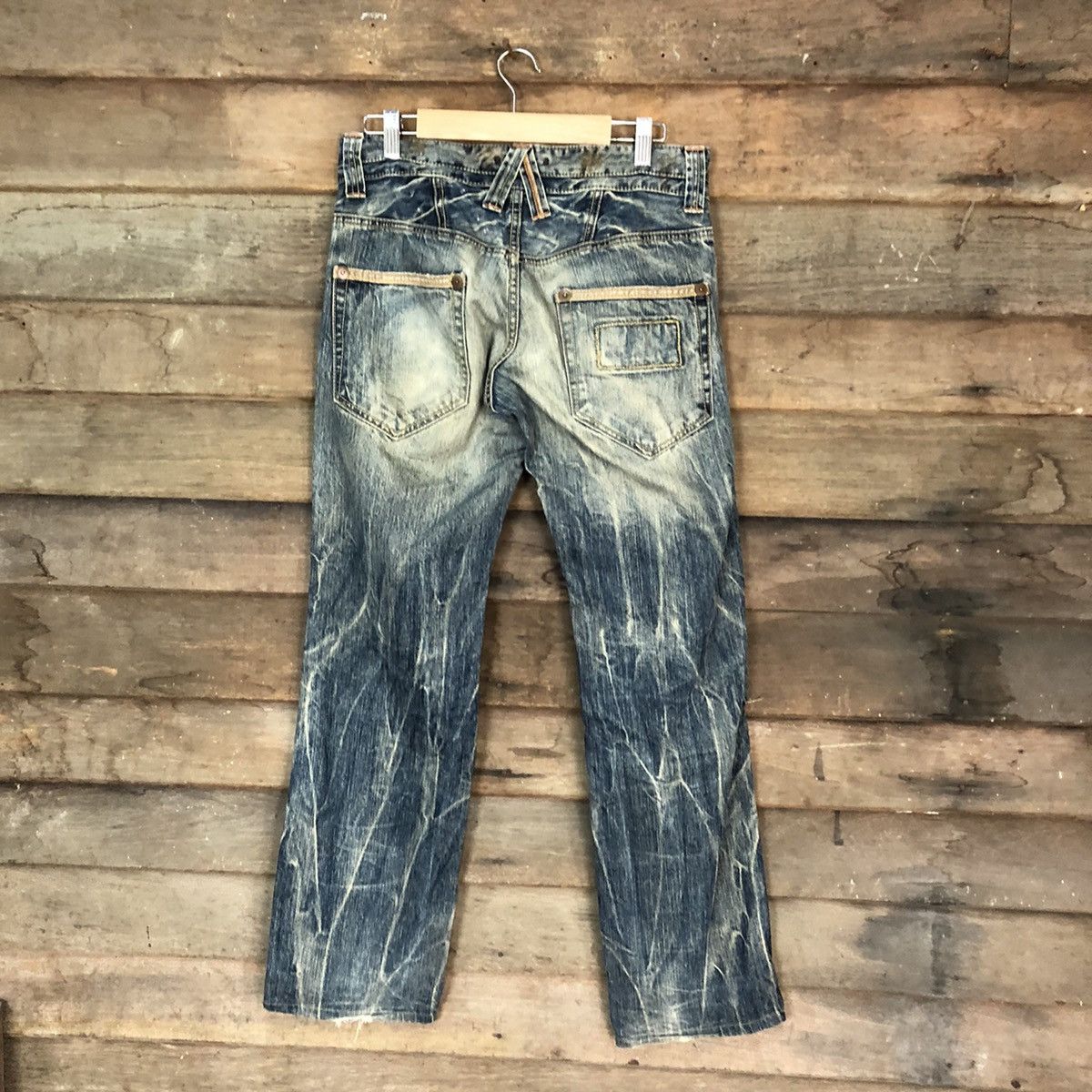 Faded Glory Made In Nippon Blue Distressed Denim Pants #5733 Size US 29 - 10 Thumbnail