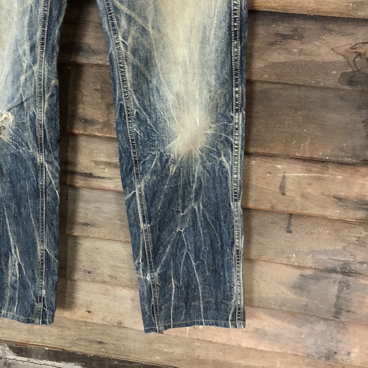 Faded Glory Made In Nippon Blue Distressed Denim Pants #5733 Size US 29 - 7 Thumbnail