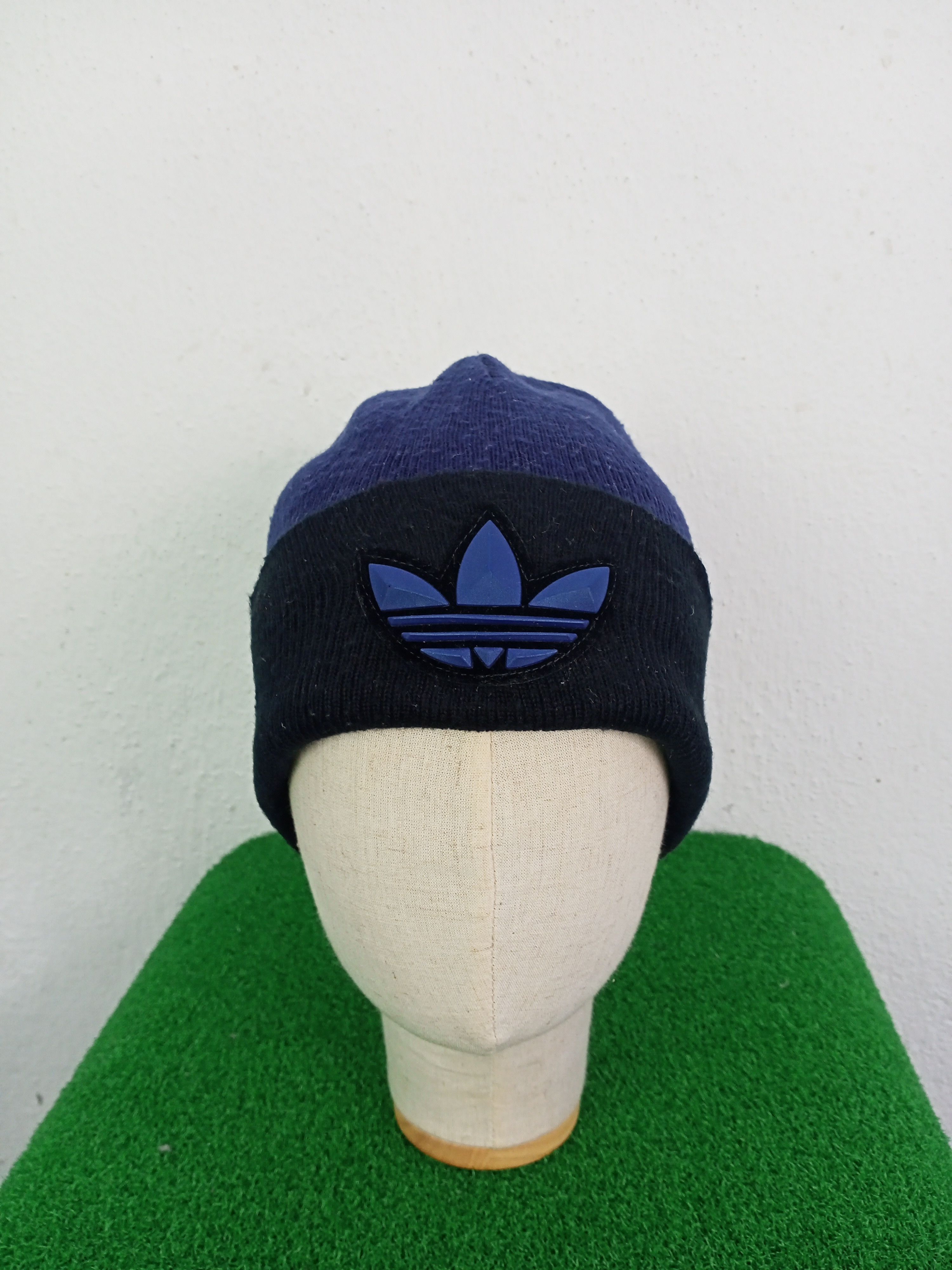 image of Adidas Trefoil Beanie Hat in Black/Blue, Men's