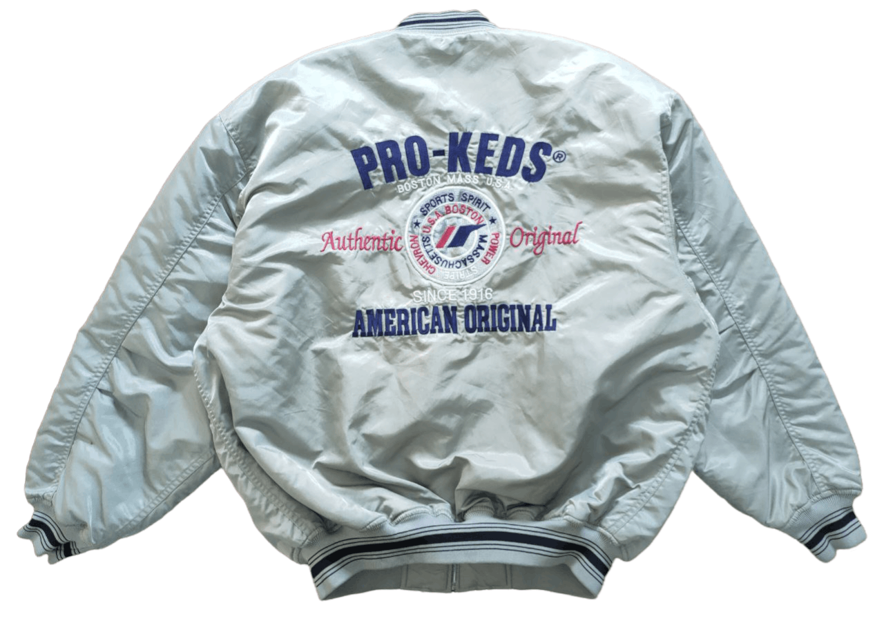 image of Bomber Jacket x Pro Keds Sun Faded Bomber in Grey, Men's (Size XL)