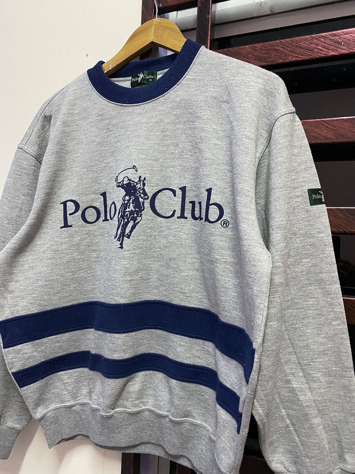image of Polo Ralph Lauren x Vintage Steals Vintage Polo Club Sweatshirt Big Logo in Grey (Size Medium)