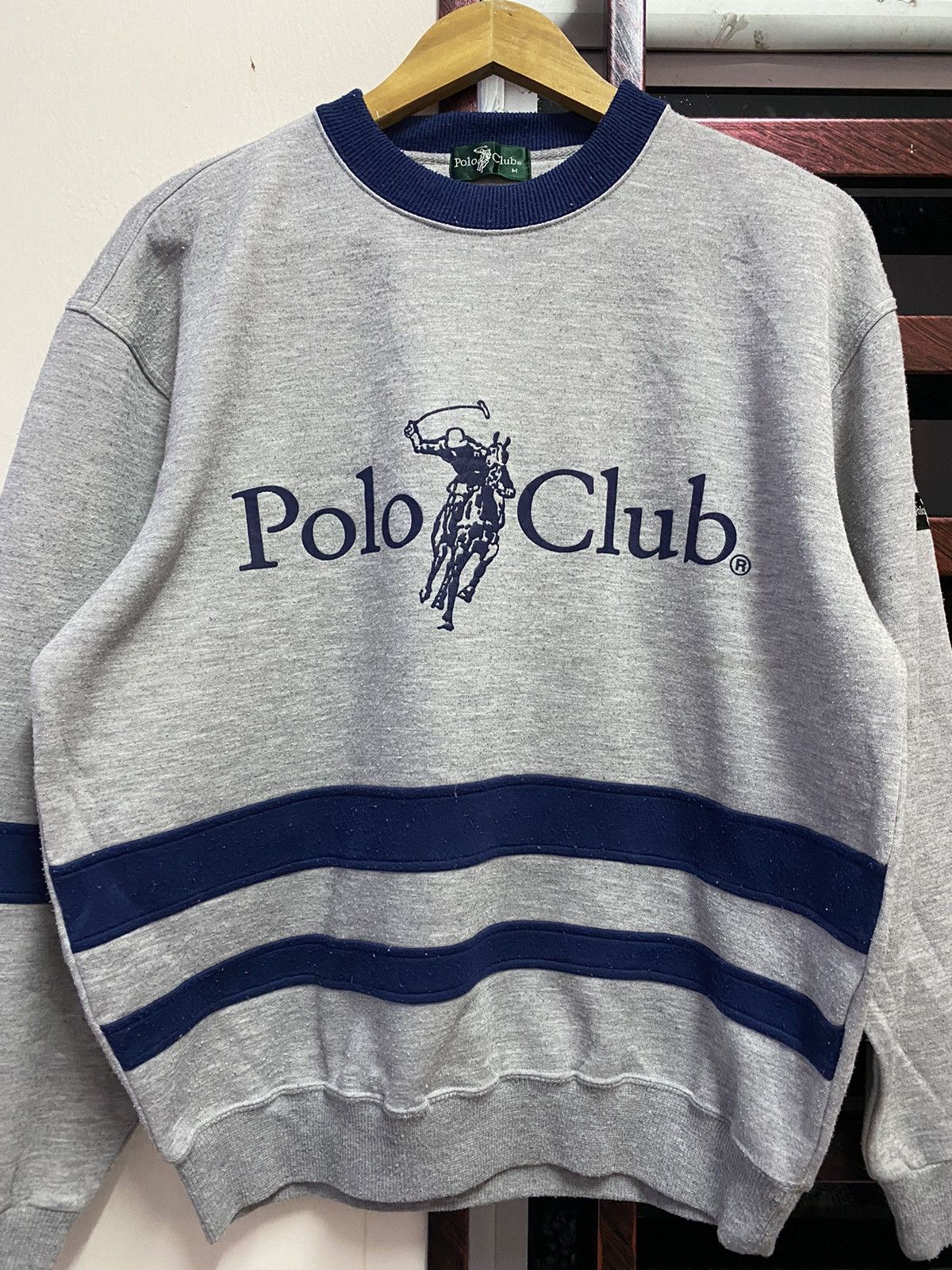 image of Polo Ralph Lauren x Vintage Steals Vintage Polo Club Sweatshirt Big Logo in Grey (Size Medium)