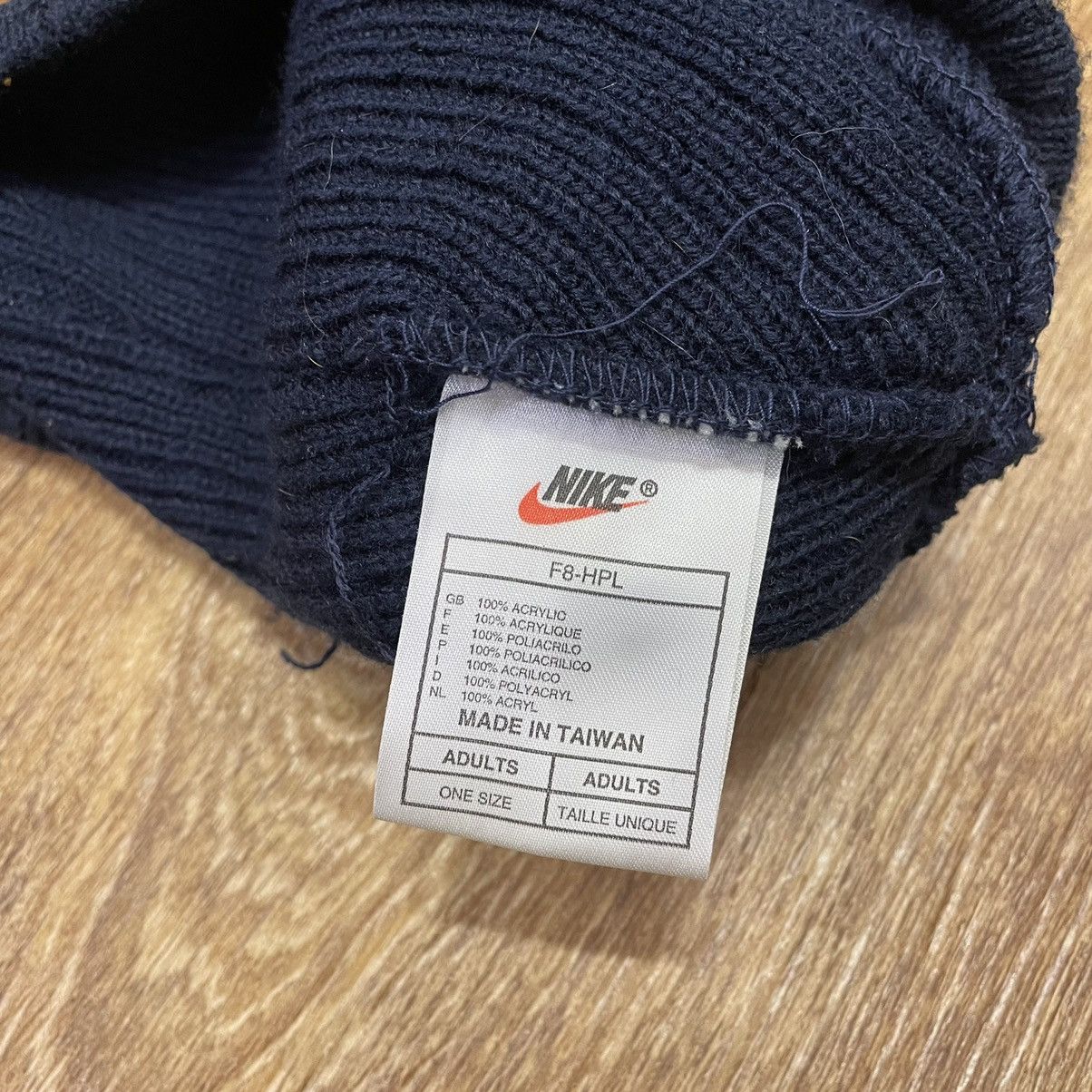 Vintage Vintage 90s Nike Swoosh Logo Beanie Navy Streetwear Swag OS Size ONE SIZE - 3 Thumbnail