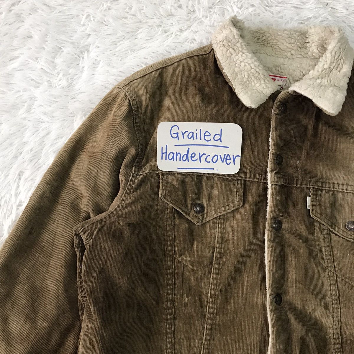 Levi's Vtg Levis Corduroy Sherpa Trucker Jacket Made in Usa Size US L / EU 52-54 / 3 - 4 Thumbnail
