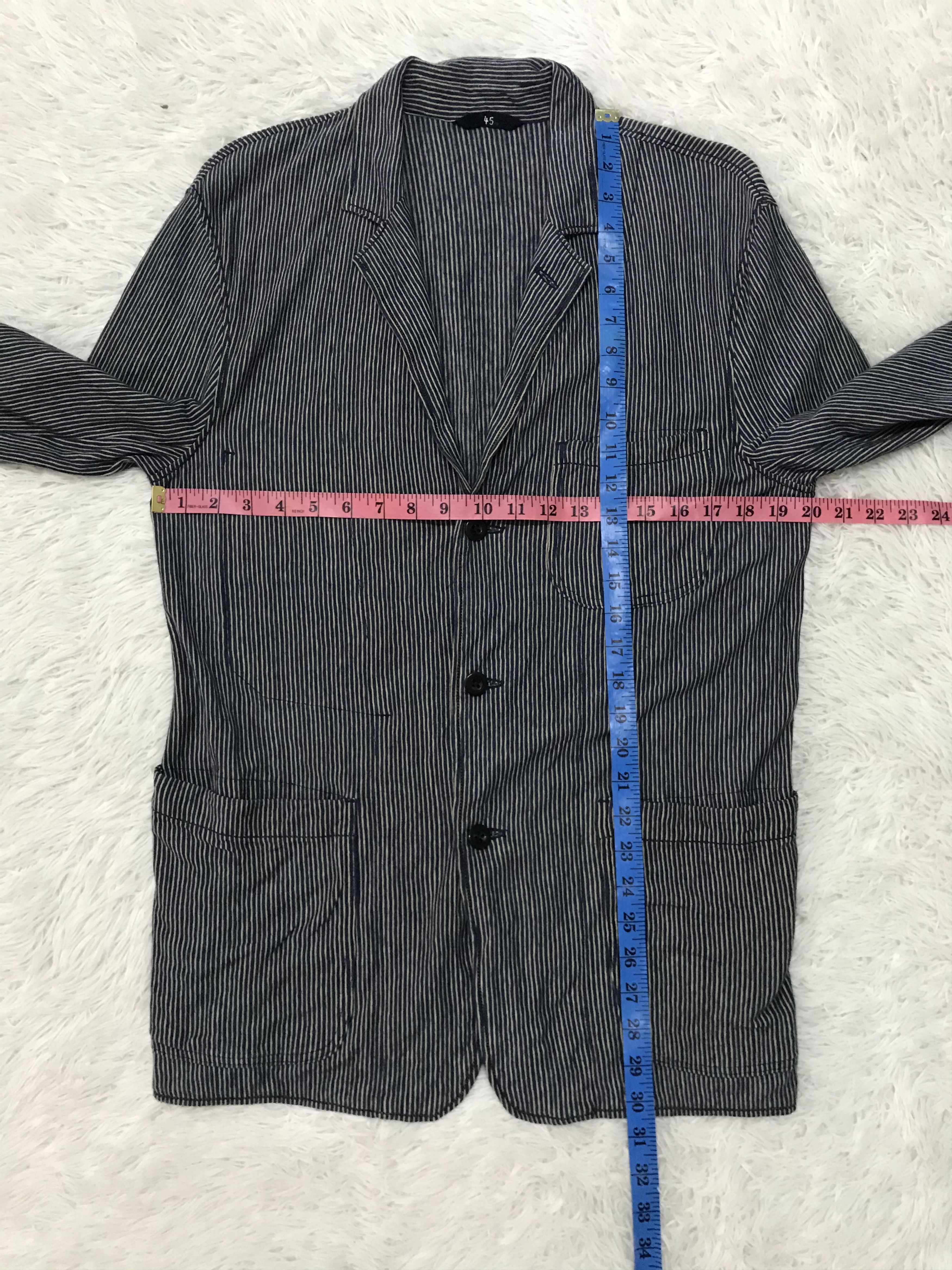 45rpm 45 Rpm Indigo Stripes Thin Jacket Size US M / EU 48-50 / 2 - 17 Thumbnail