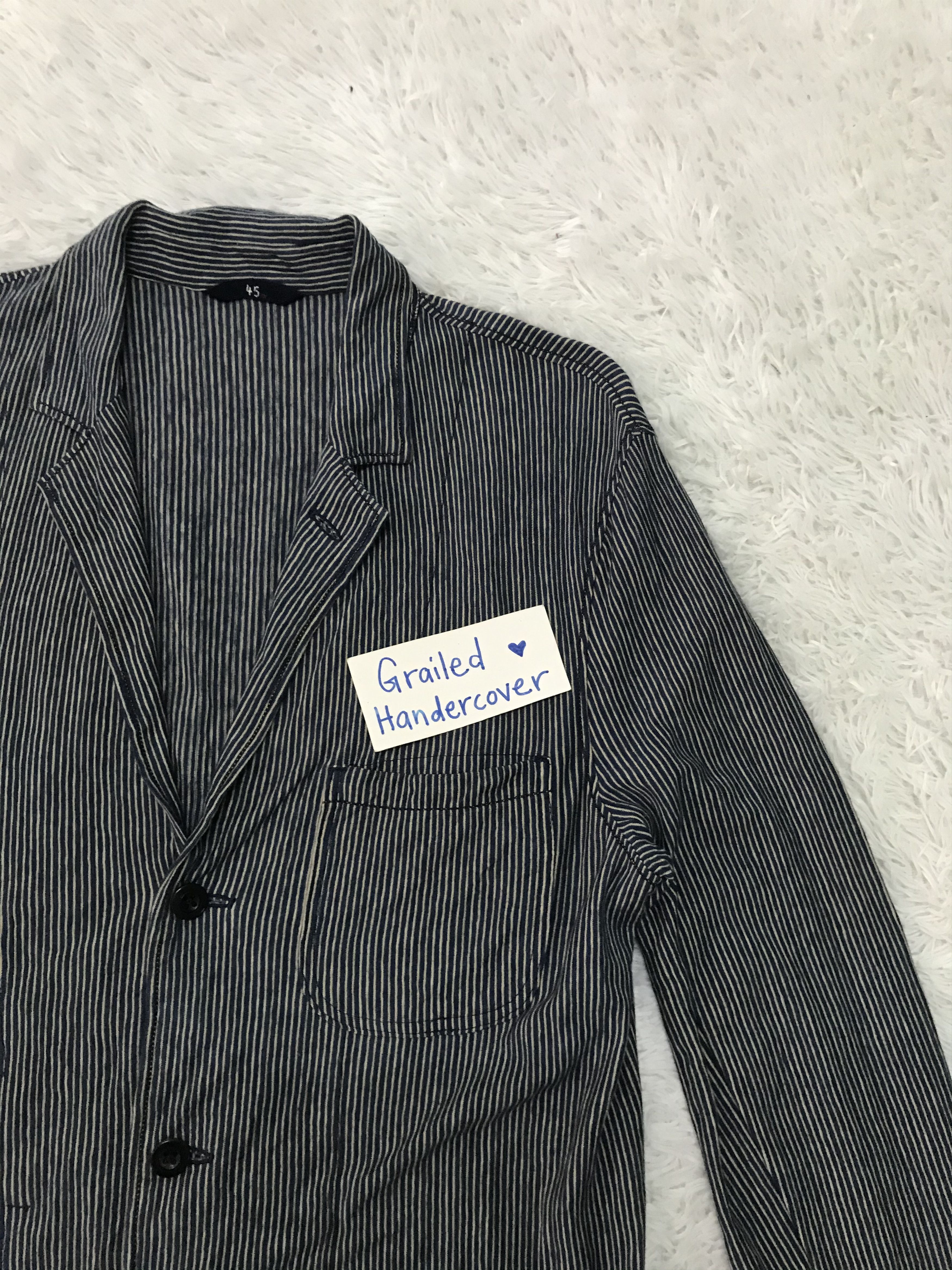 45rpm 45 Rpm Indigo Stripes Thin Jacket Size US M / EU 48-50 / 2 - 4 Thumbnail