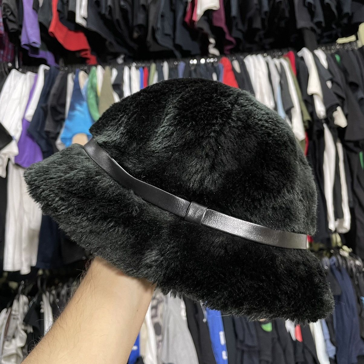 Vintage Vintage 90s Mohair Fuzzy Beanie Black Grunge Alt Skate OS Size ONE SIZE - 3 Thumbnail