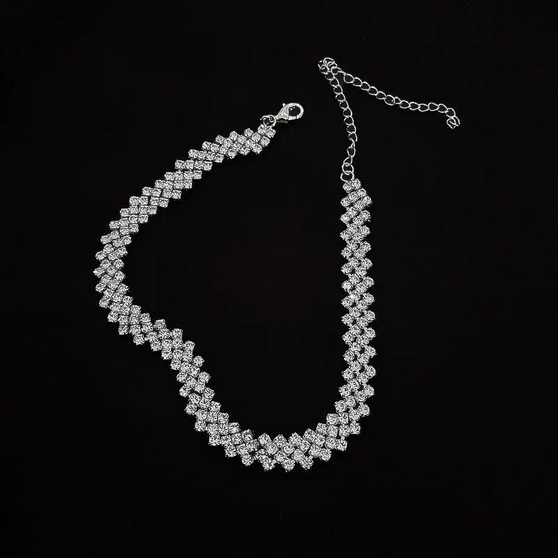Jewelry Crystal Collar Bone Chain Necklace Size ONE SIZE - 1 Thumbnail