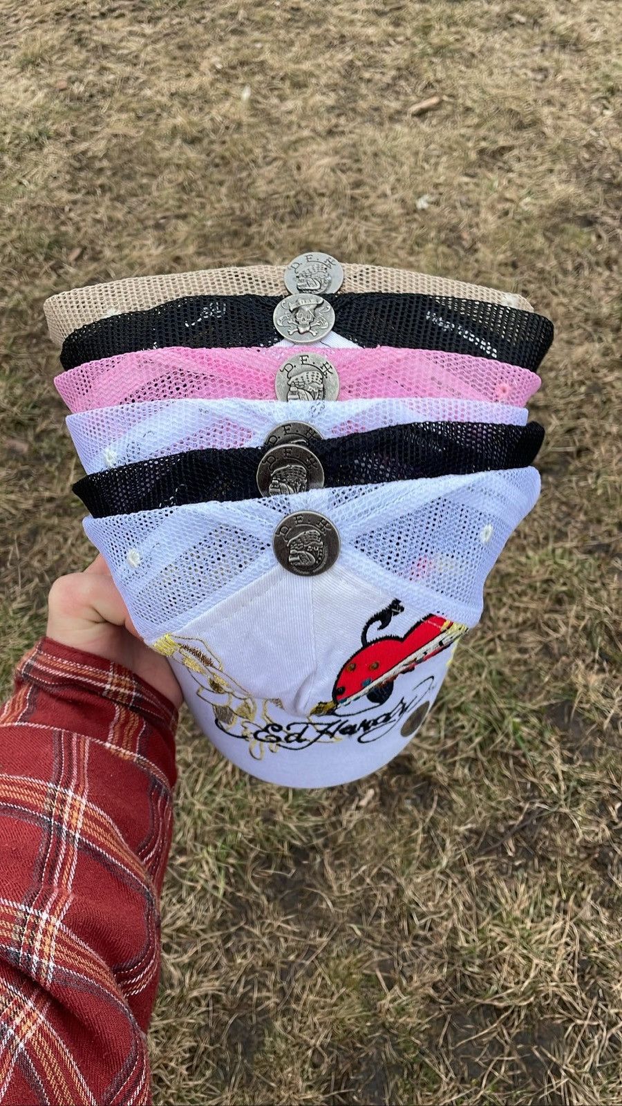 Vintage Vintage Y2K Ed Hardy Graphic Hat Cap Streetwear Sun Faded OS Size ONE SIZE - 9 Thumbnail