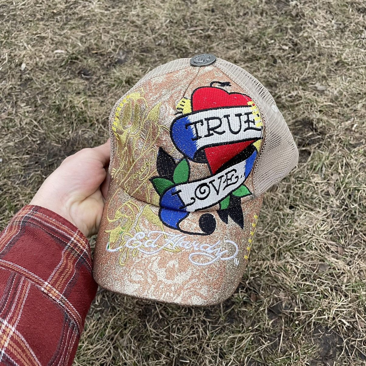 Vintage Vintage Y2K Ed Hardy Graphic Hat Cap Streetwear Sun Faded OS Size ONE SIZE - 2 Thumbnail