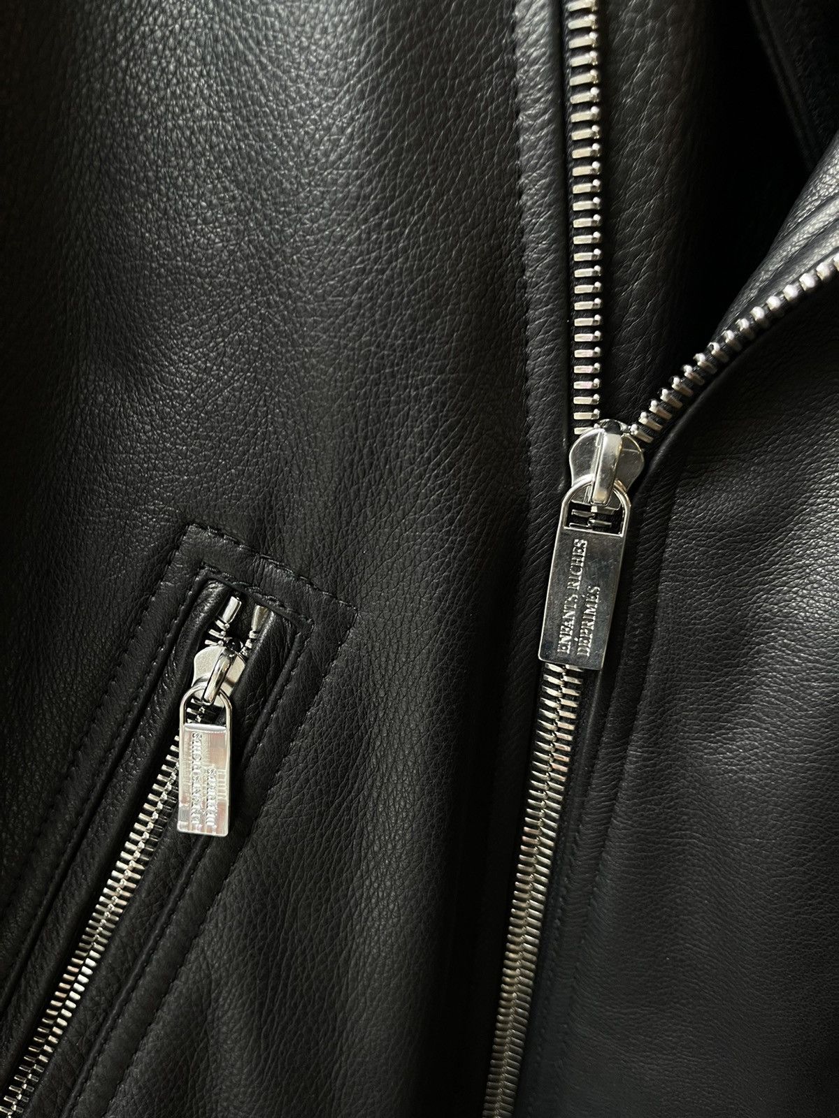 Enfants Riches Deprimes ERD NEW BLACK LEATHER ROSE MOTO JACKET Size US XL / EU 56 / 4 - 3 Thumbnail