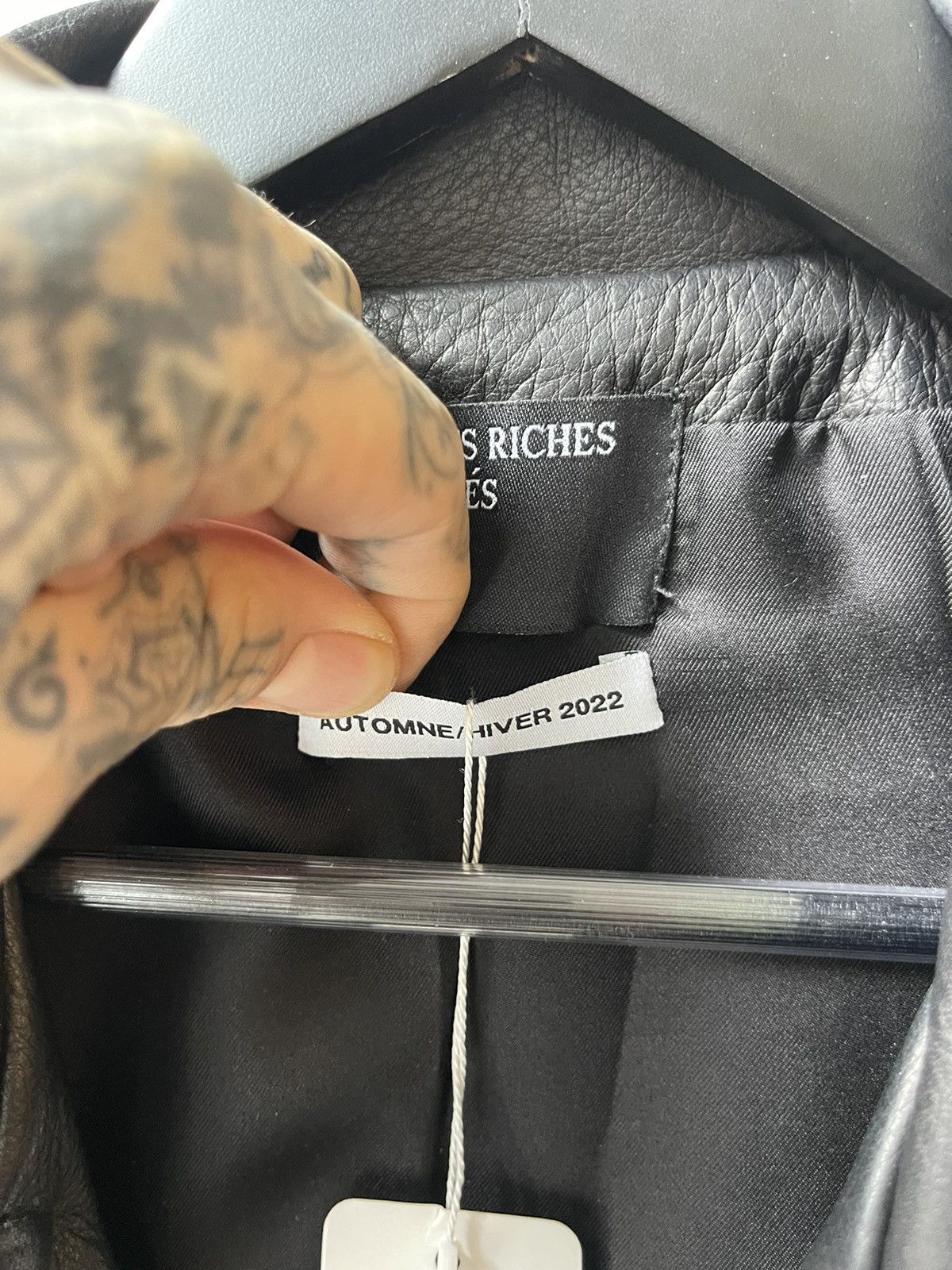 Enfants Riches Deprimes ERD NEW BLACK LEATHER ROSE MOTO JACKET Size US XL / EU 56 / 4 - 4 Thumbnail