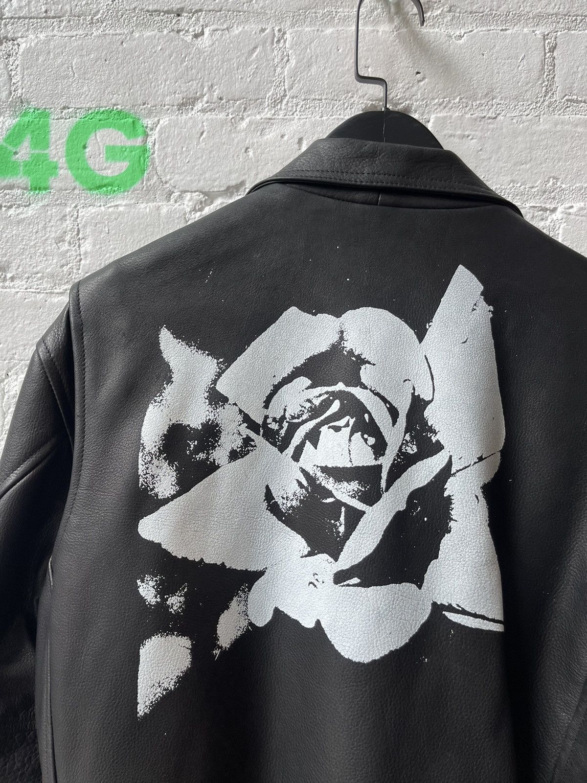 Enfants Riches Deprimes ERD NEW BLACK LEATHER ROSE MOTO JACKET Size US XL / EU 56 / 4 - 6 Thumbnail