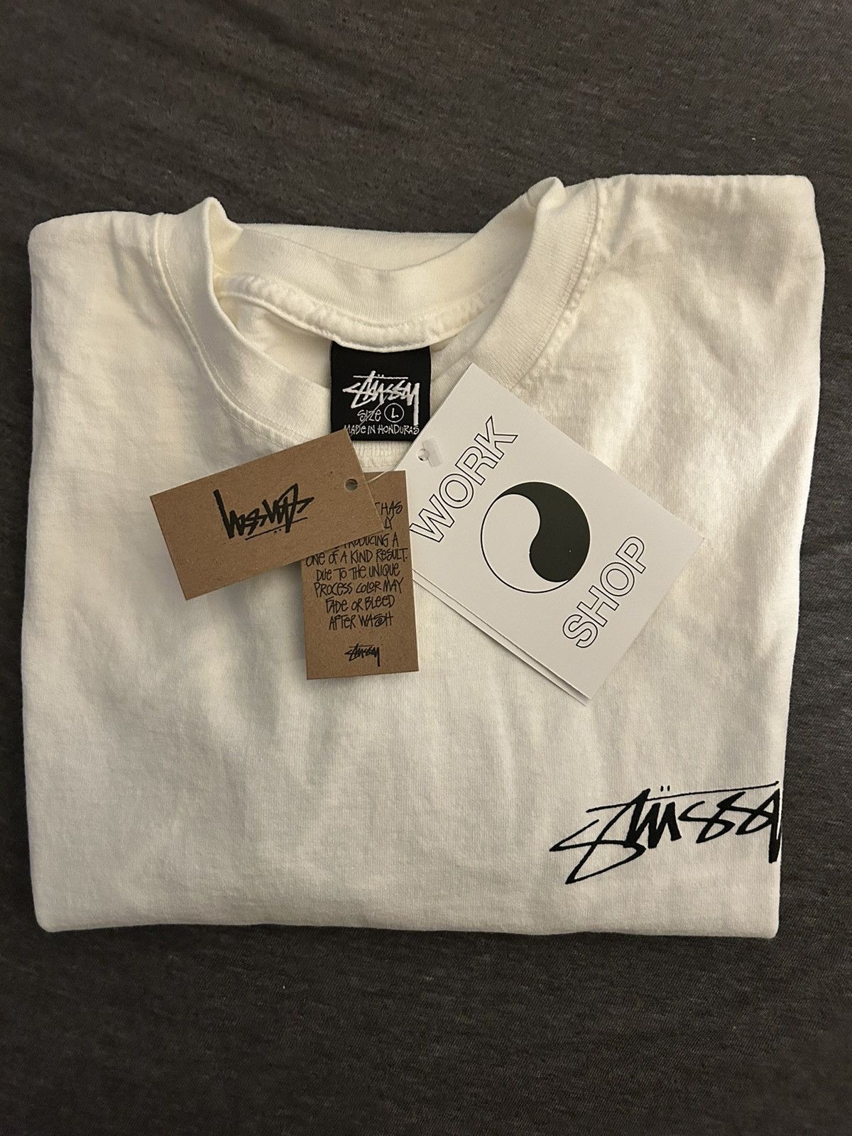 Our Legacy STUSSY OUR LEGACY DOT PIGMENT DYED TEE WHT LARGE | Grailed