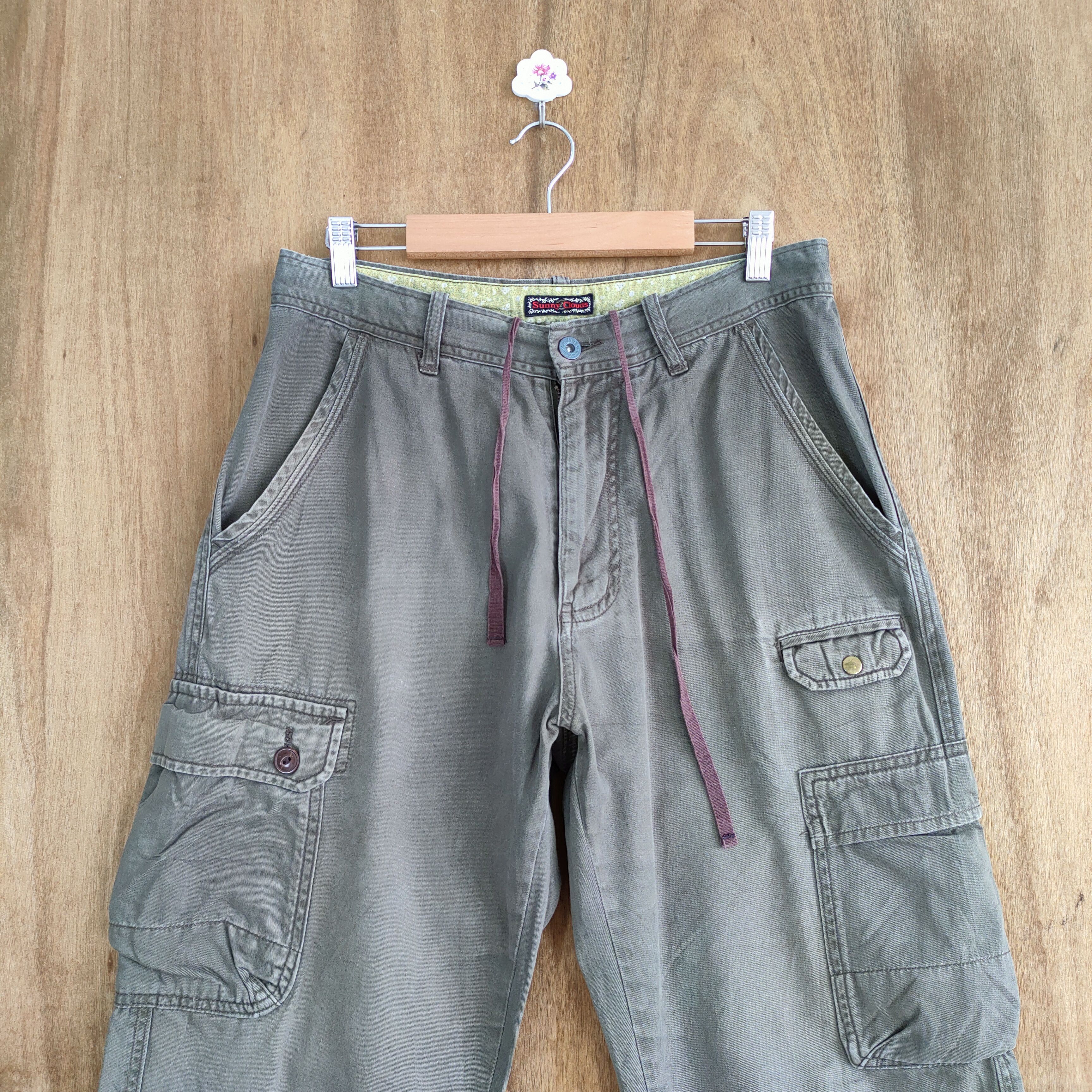 Japanese Brand SUNNY CLOUDS FADED CARGO PANTS Size US 32 / EU 48 - 2 Thumbnail