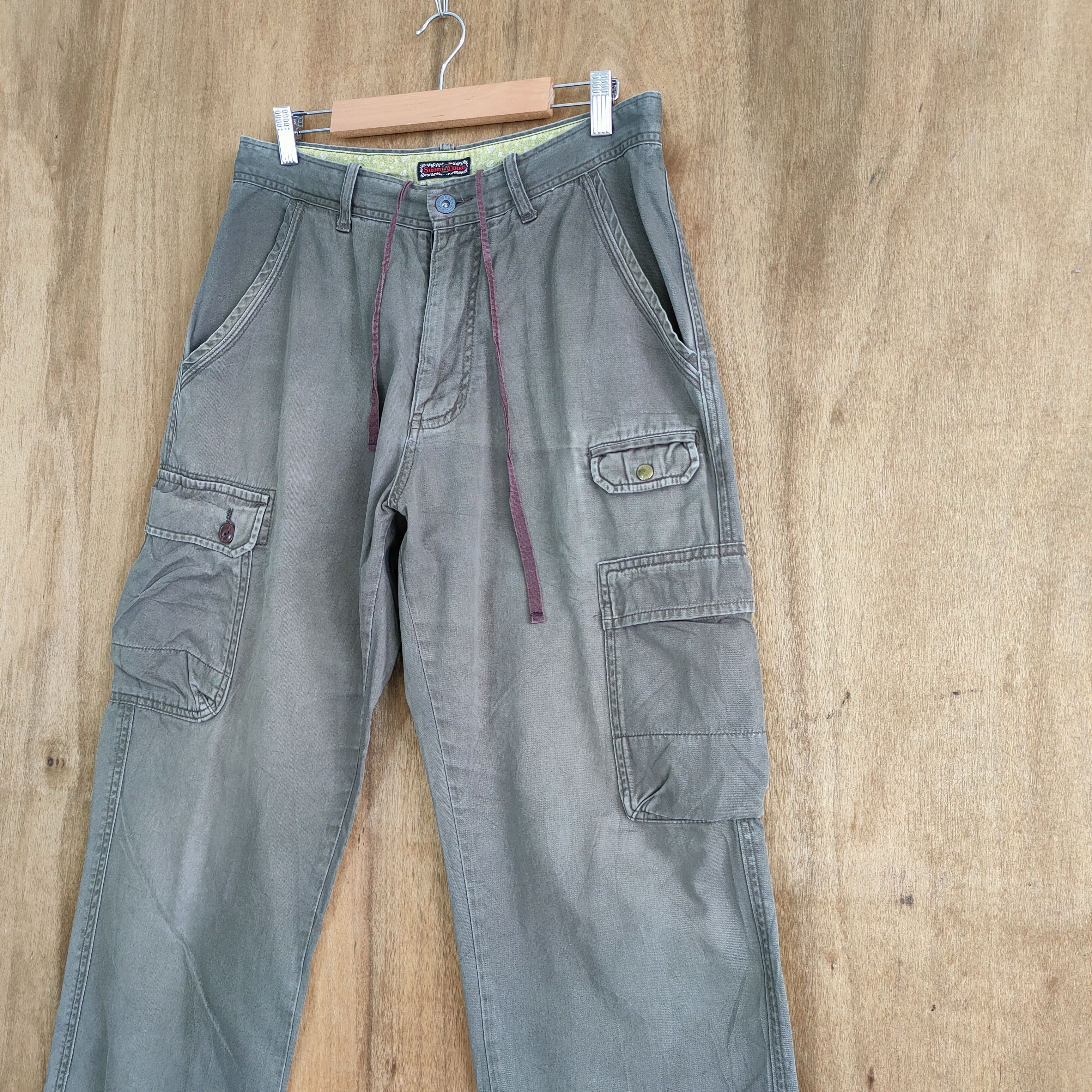 Japanese Brand SUNNY CLOUDS FADED CARGO PANTS Size US 32 / EU 48 - 4 Thumbnail