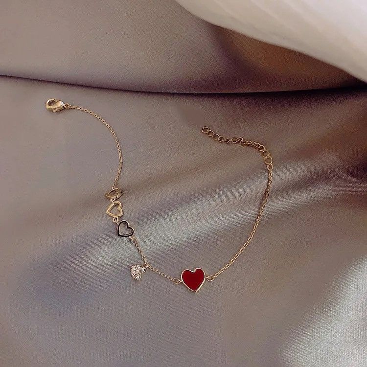 Jewelry Cute Heart Cuff Bracelet Size ONE SIZE - 1 Thumbnail