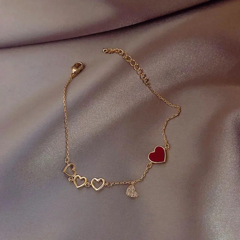 Jewelry Cute Heart Cuff Bracelet Size ONE SIZE - 3 Thumbnail