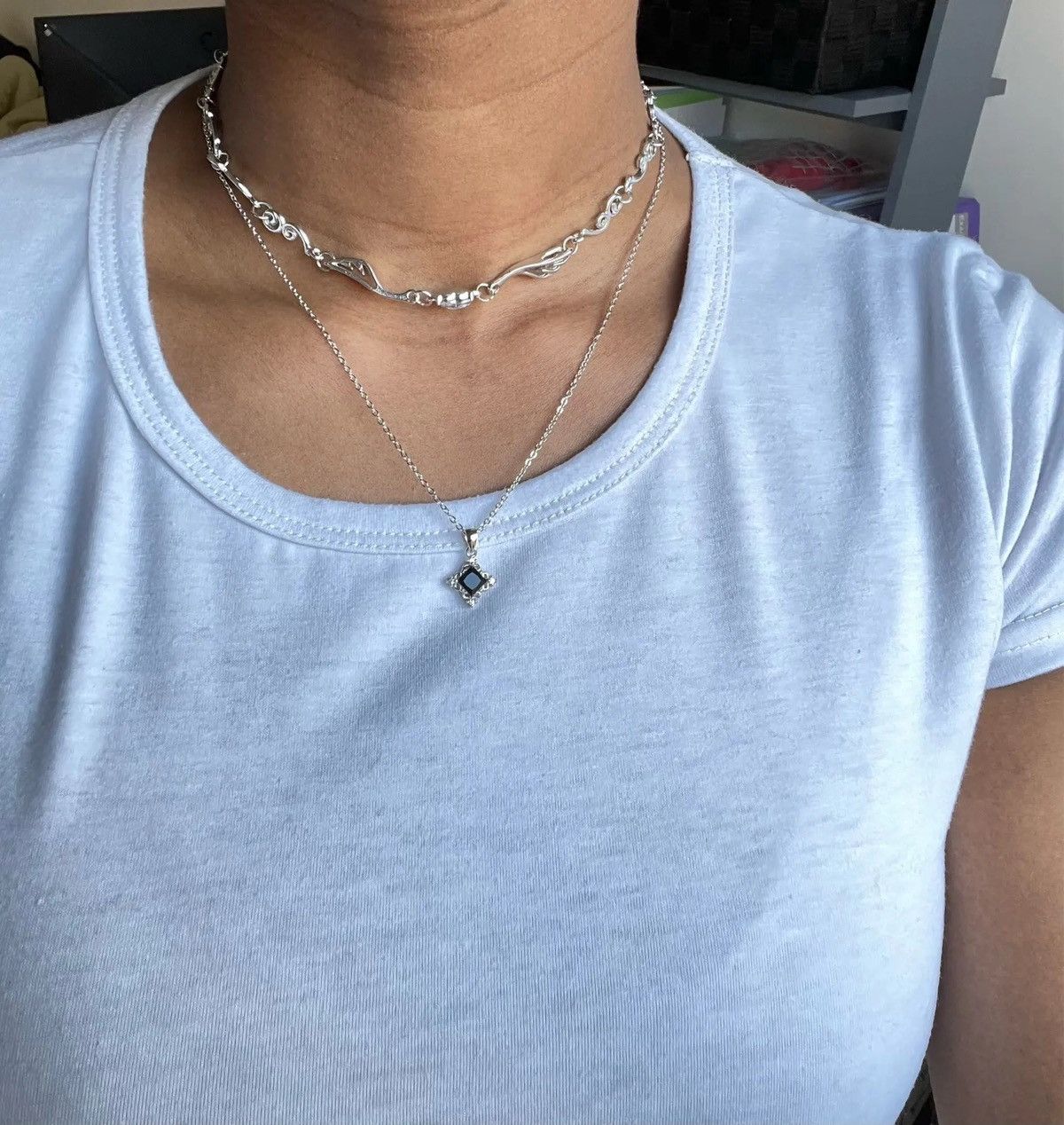 Jewelry Black Square Necklace Size ONE SIZE - 4 Thumbnail