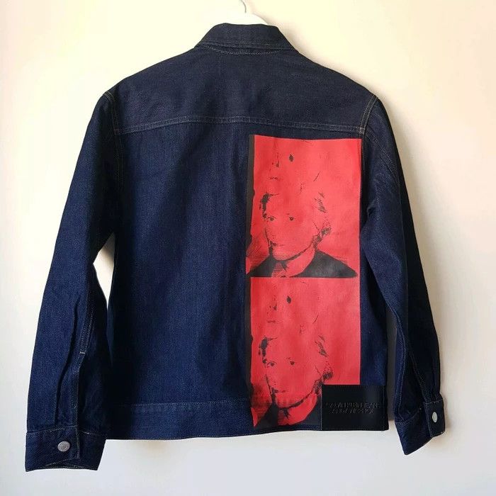 image of Calvin Klein X Andy Warhol X Raf Simons Denim Jacket in Blue, Men's (Size XS)