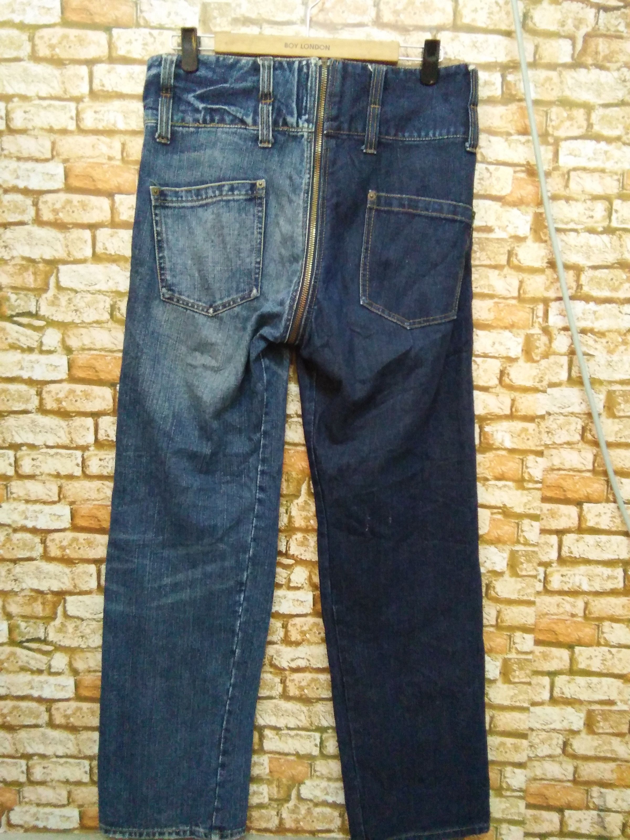 Japanese Brand DOUBLENAME JAPAN DENIM BONDAGE FULL ZIPPER PUNK (A640) Size US 33 - 2 Thumbnail