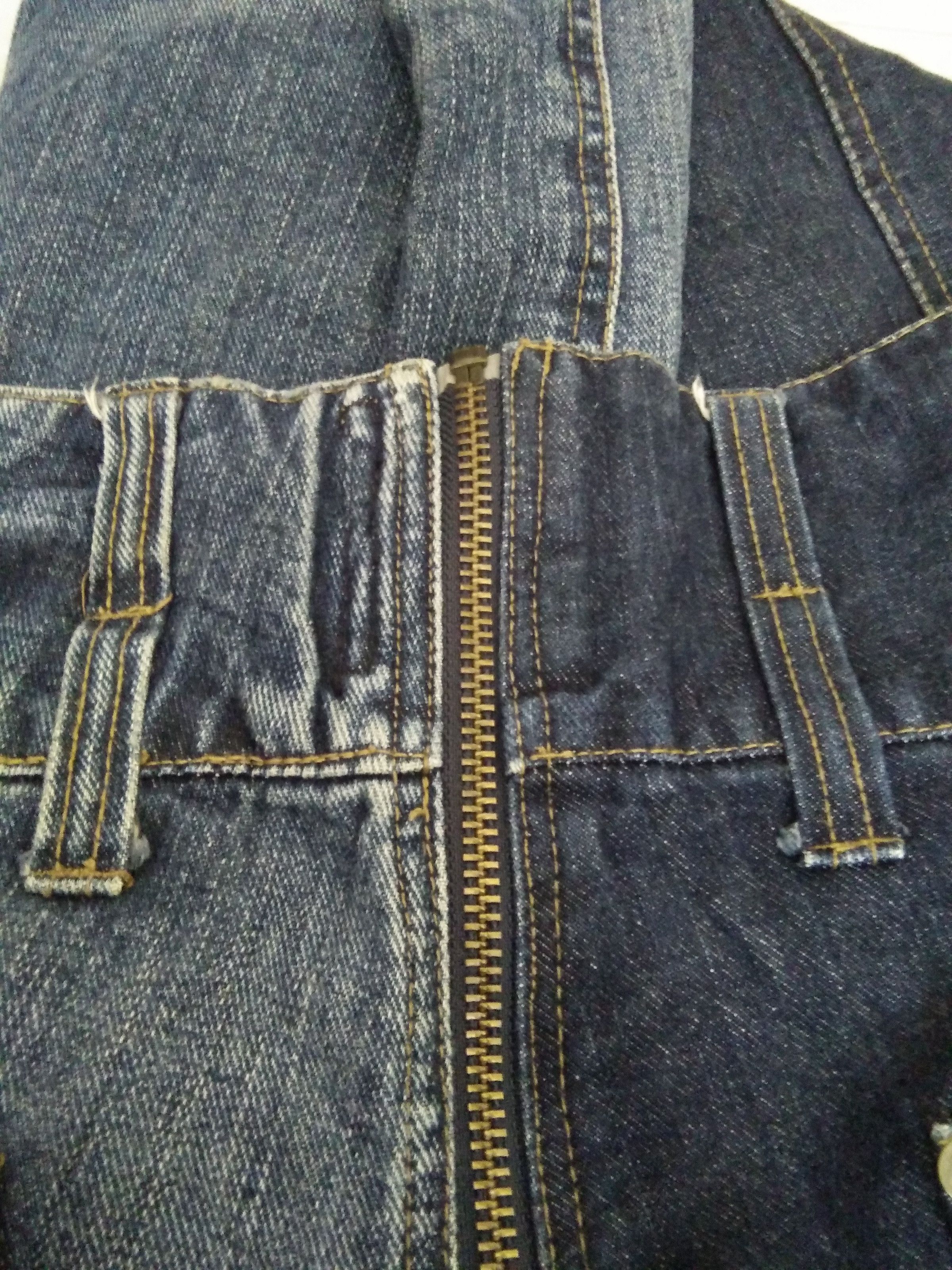 Japanese Brand DOUBLENAME JAPAN DENIM BONDAGE FULL ZIPPER PUNK (A640) Size US 33 - 3 Thumbnail