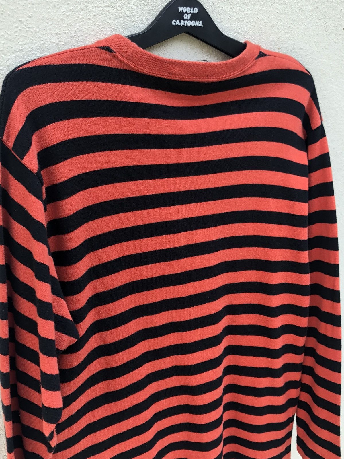 Michiko Koshino 90s Junko Koshino for Men Spell Out Border Striped LS tee Size US L / EU 52-54 / 3 - 6 Thumbnail