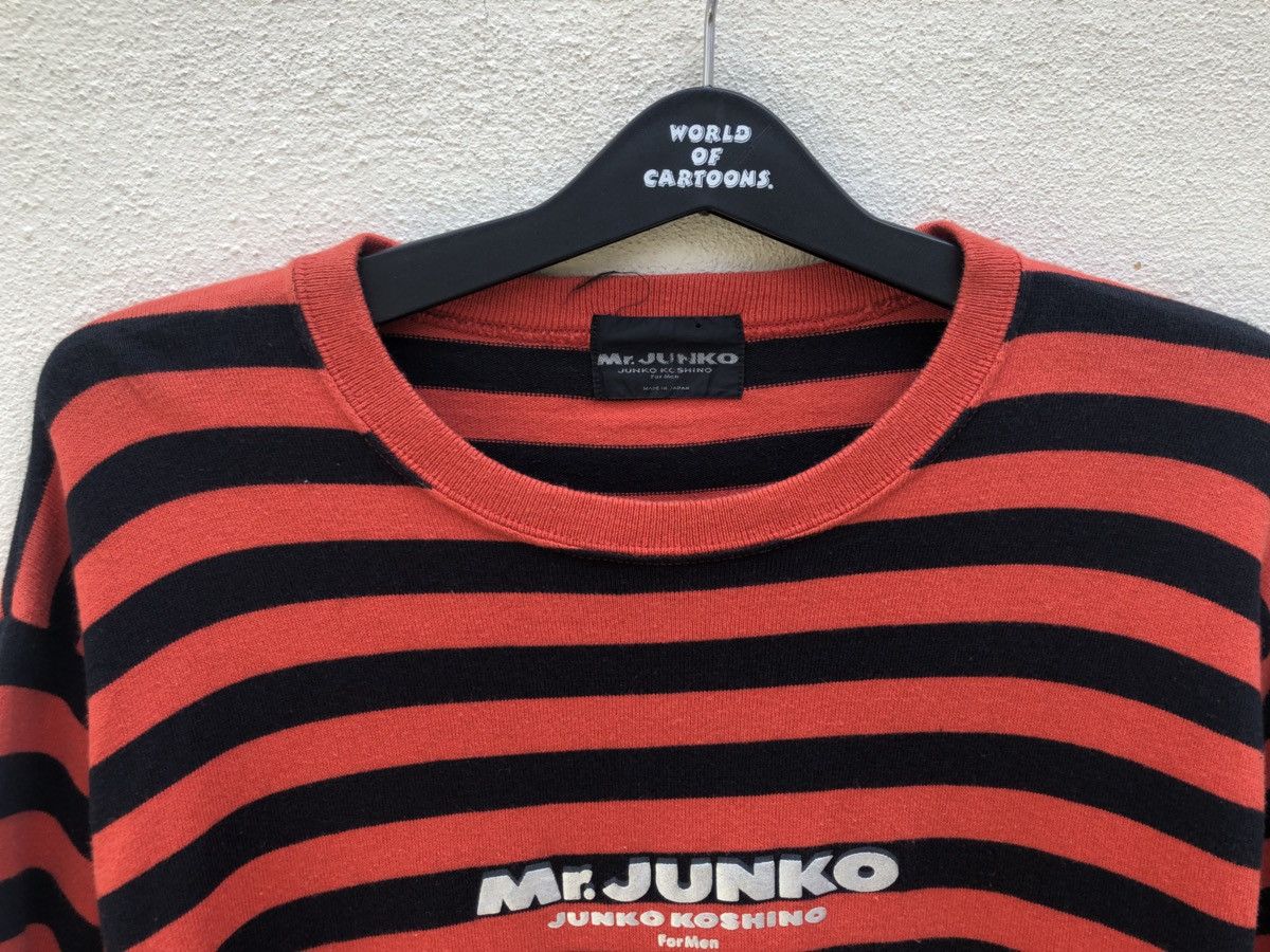 Michiko Koshino 90s Junko Koshino for Men Spell Out Border Striped LS tee Size US L / EU 52-54 / 3 - 3 Thumbnail