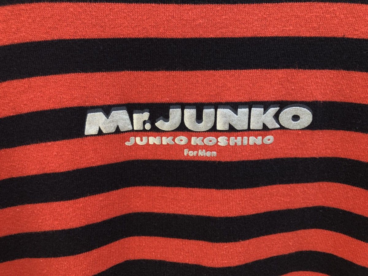 Michiko Koshino 90s Junko Koshino for Men Spell Out Border Striped LS tee Size US L / EU 52-54 / 3 - 2 Thumbnail